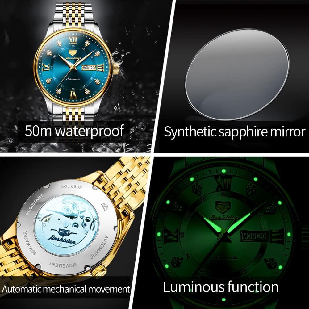 Reloj Automático OLEVS GJ-J-G8939 Doble Tonalidad Azul