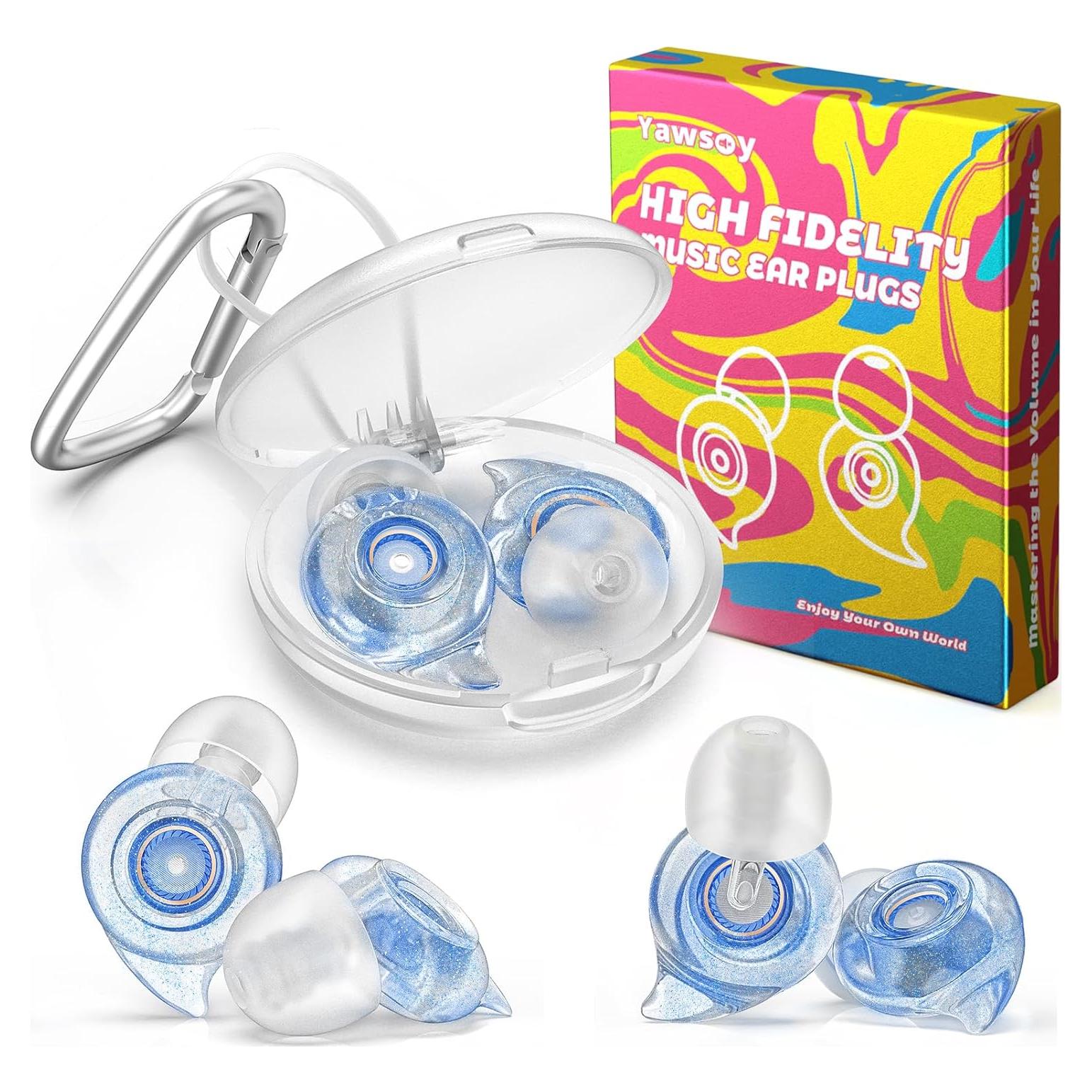 Tapones para Oídos Yawsoy C12 Alta Fidelidad Azul - 2 Pares