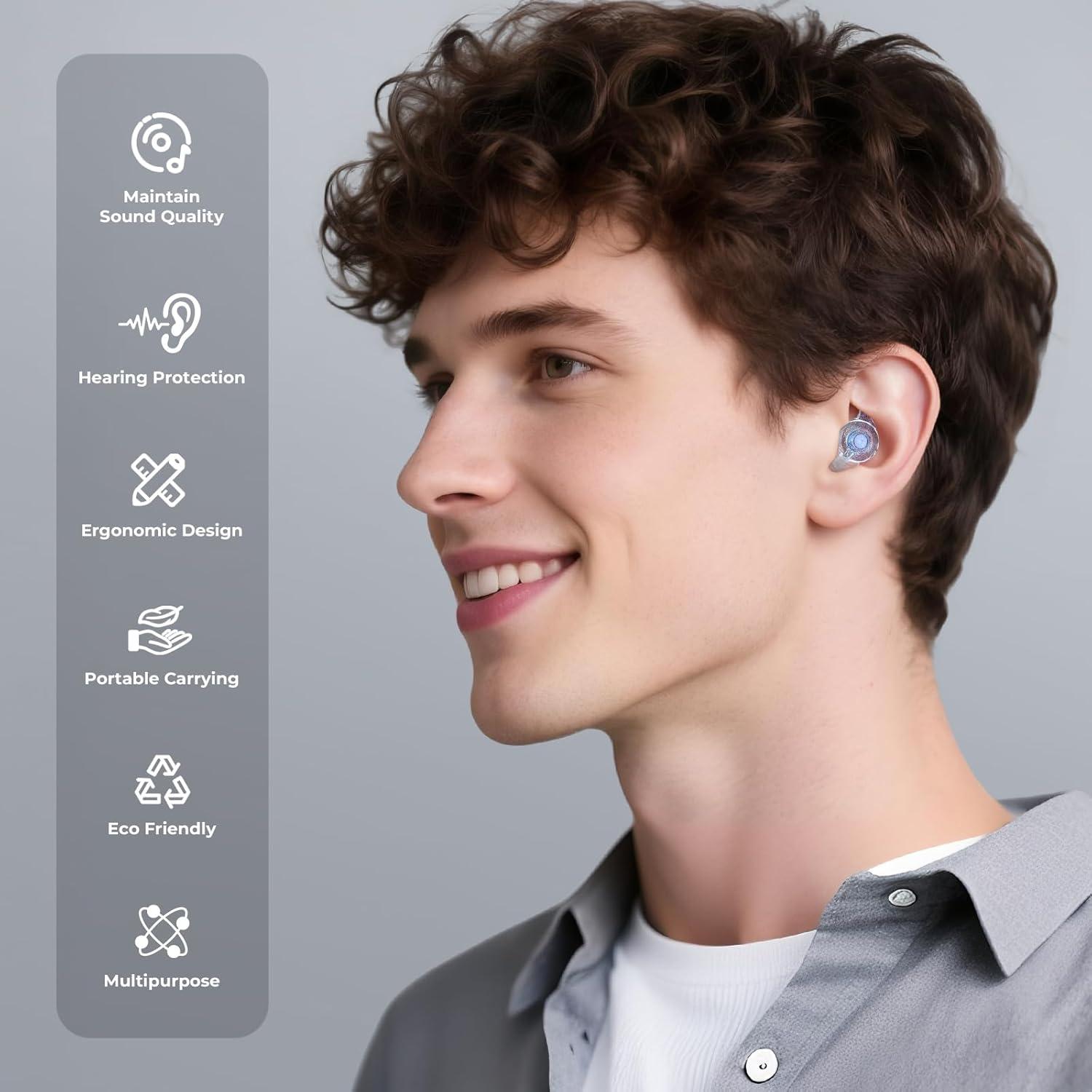 Tapones para Oídos Yawsoy C12 Alta Fidelidad Azul - 2 Pares