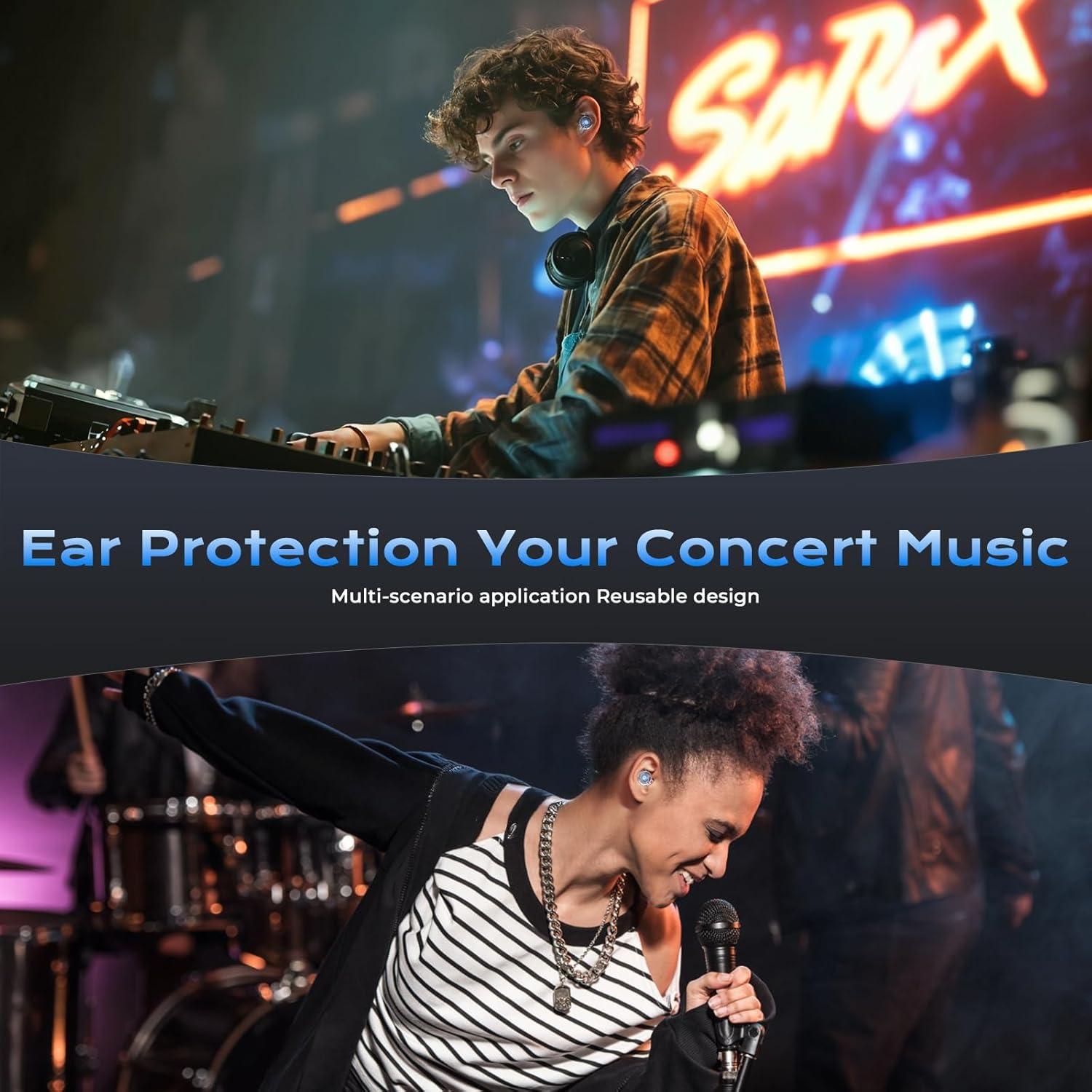 Tapones para Oídos Yawsoy C12 Alta Fidelidad Azul - 2 Pares