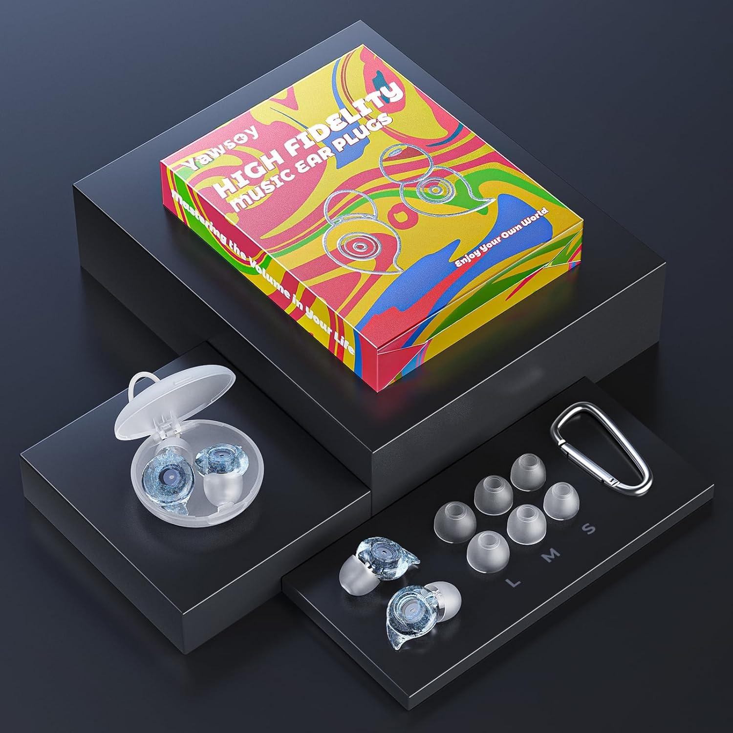 Tapones para Oídos Yawsoy C12 Alta Fidelidad Azul - 2 Pares