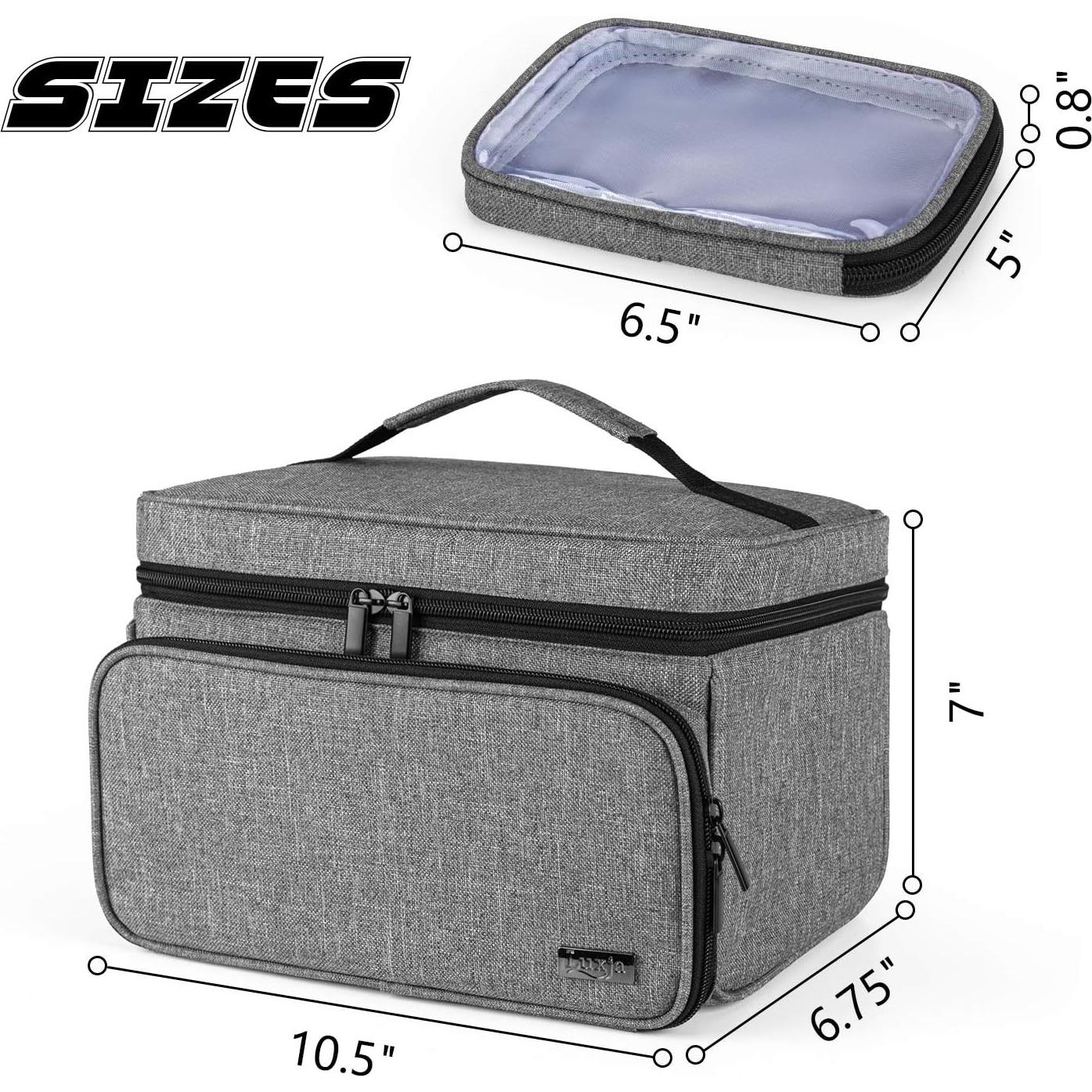Organizador de Costura LUXJA Gris con 2 Bolsillos Transparentes