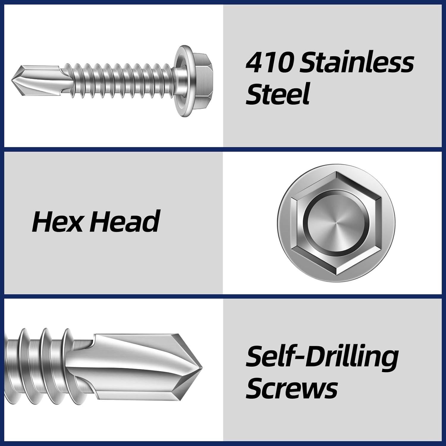 Tornillos autoperforantes MewuDecor #14 x 10 cm 20 PCS