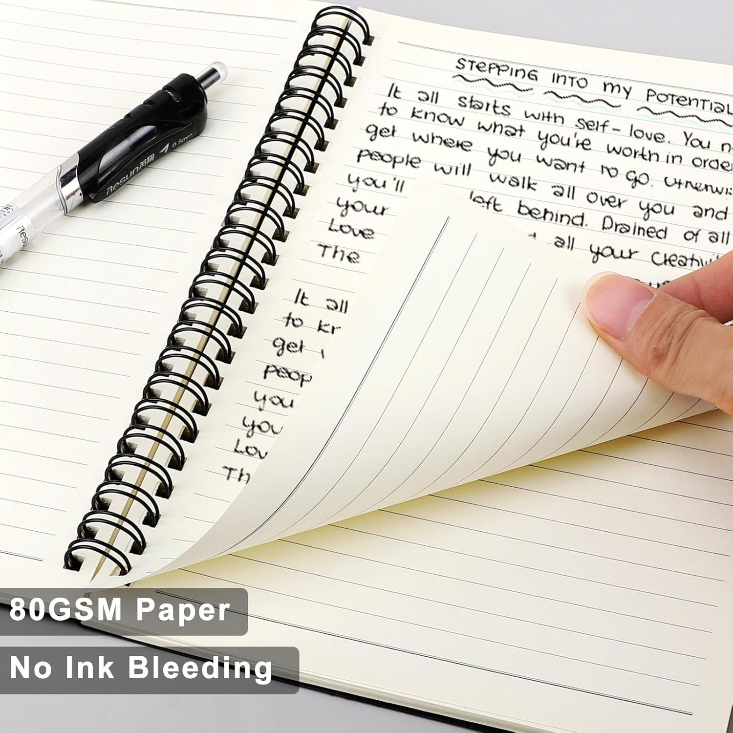 Cuaderno Espiral A5 Surard Negro con Papel Grueso 80GSM