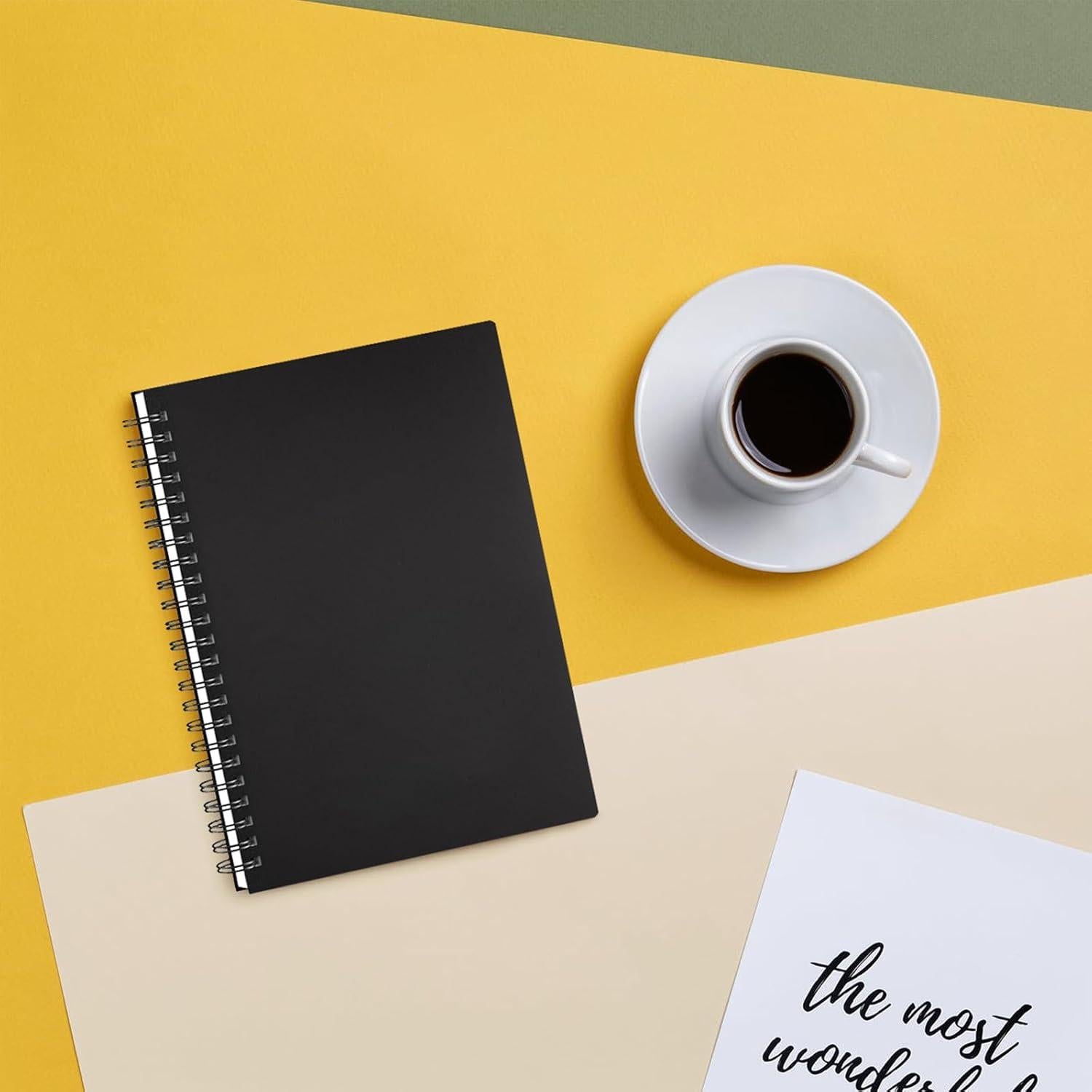 Cuaderno Espiral A5 Surard Negro con Papel Grueso 80GSM