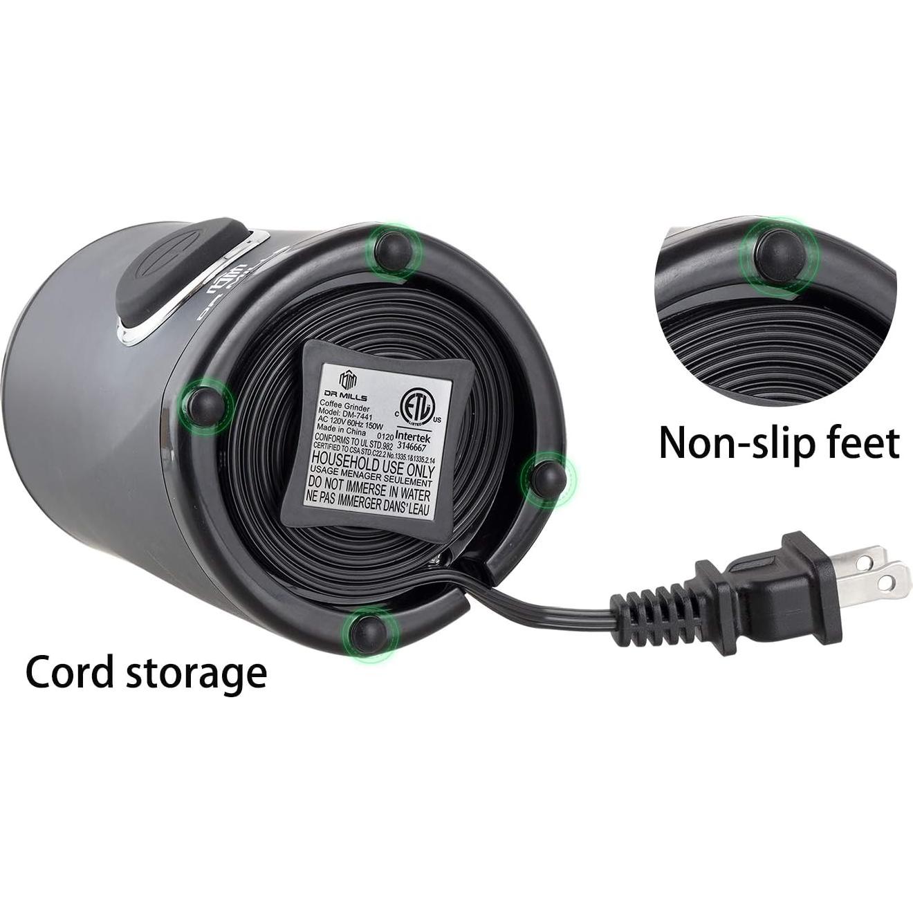 Molinillo de Café Eléctrico DR MILLS DM-7441 150W Acero Inoxidable