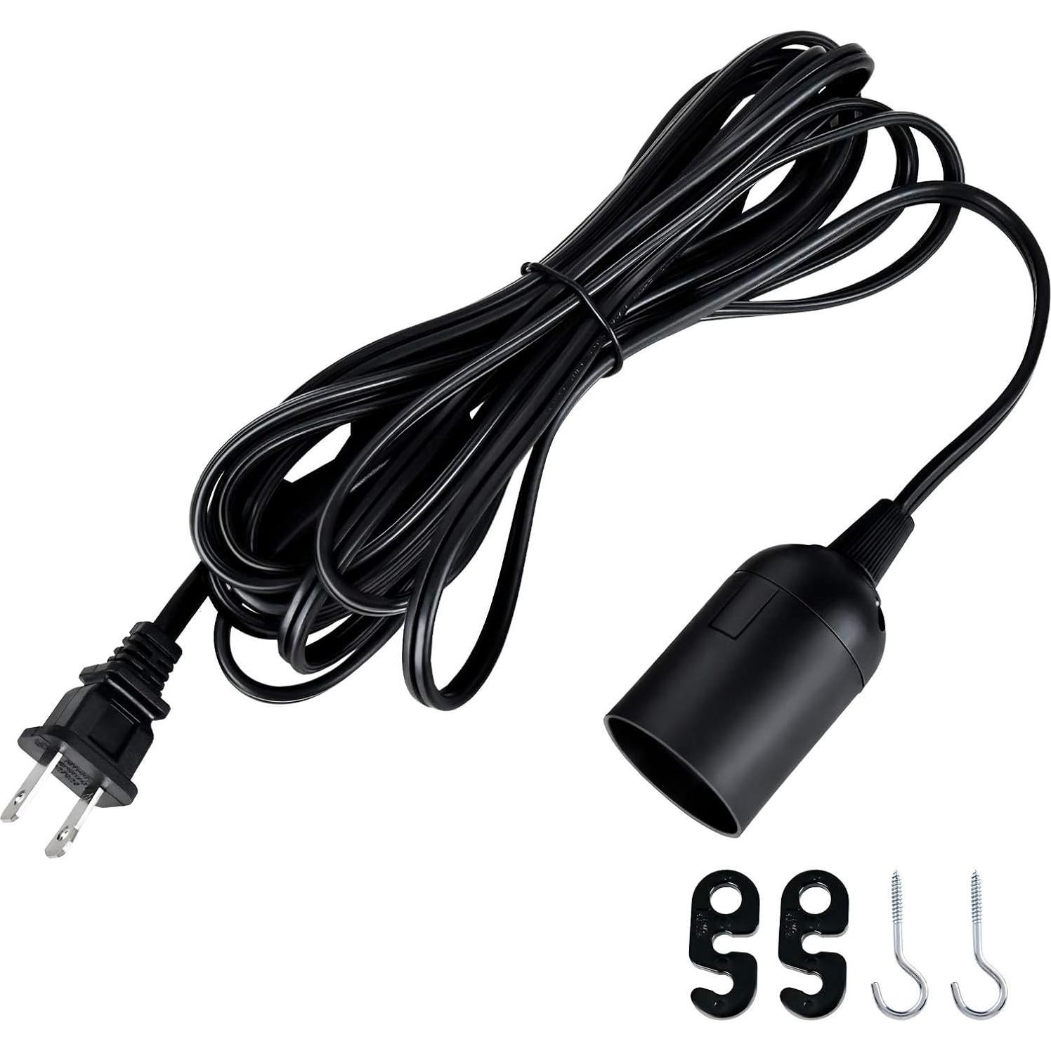 Lámpara Colgante Extensión 4.57m Simple Deluxe E26 Negro