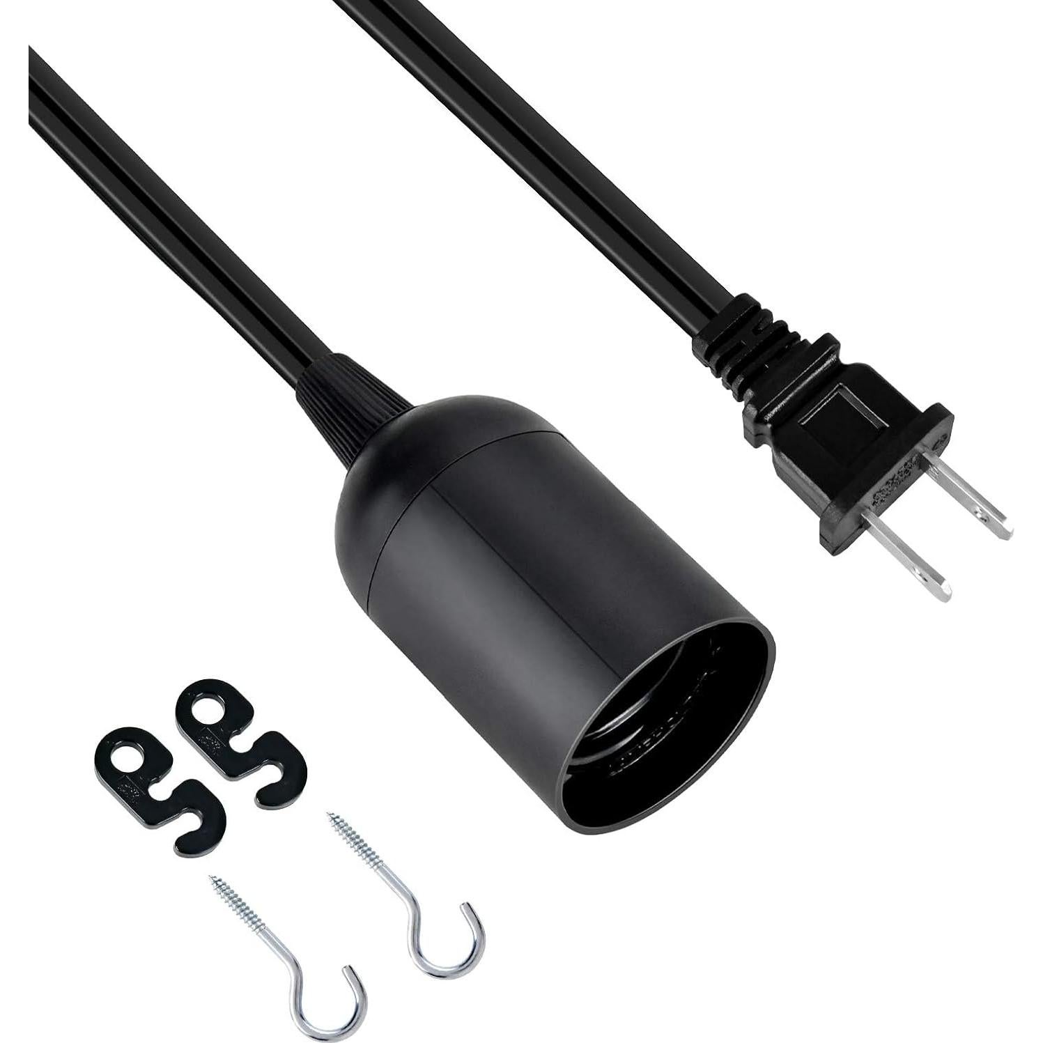 Lámpara Colgante Extensión 4.57m Simple Deluxe E26 Negro