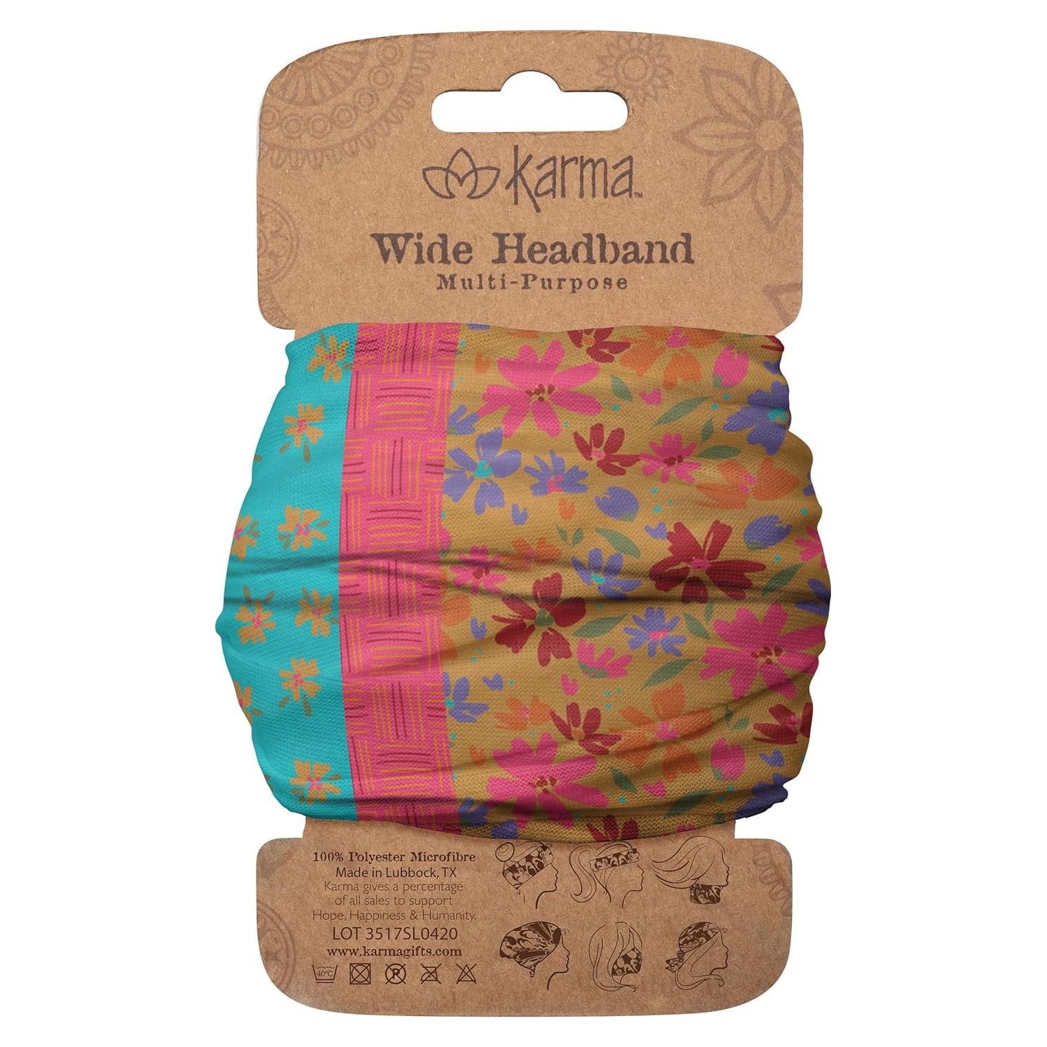 Diadema de Tela Elástica Karma para Mujeres - Floral Albaricoque