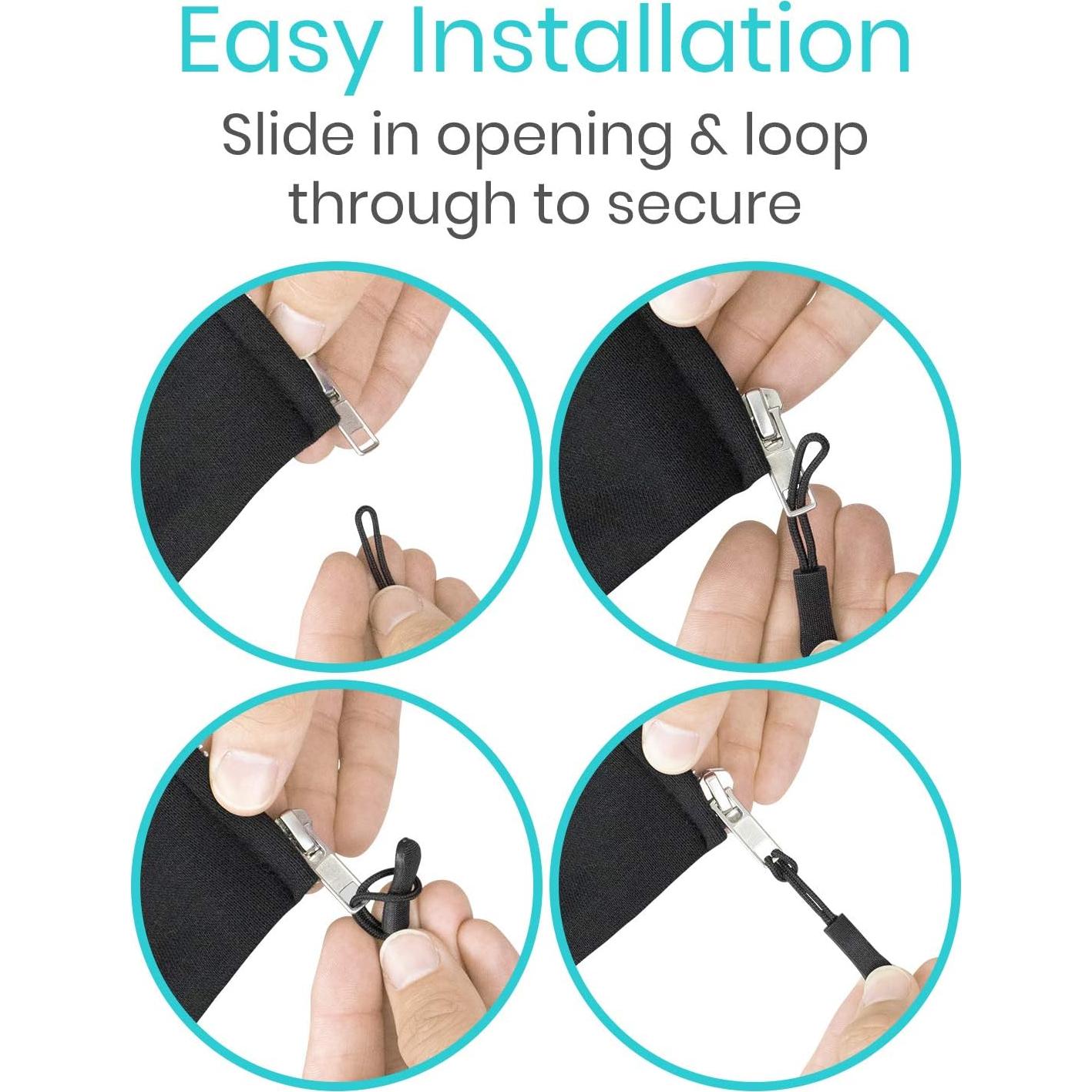 Tiradores de Cremallera Vive - Paquete de 10 Piezas Negros