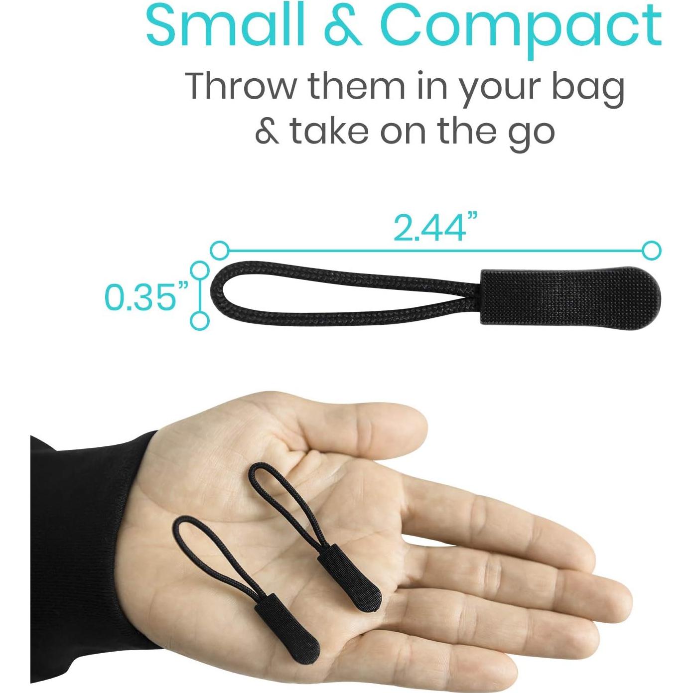 Tiradores de Cremallera Vive - Paquete de 10 Piezas Negros