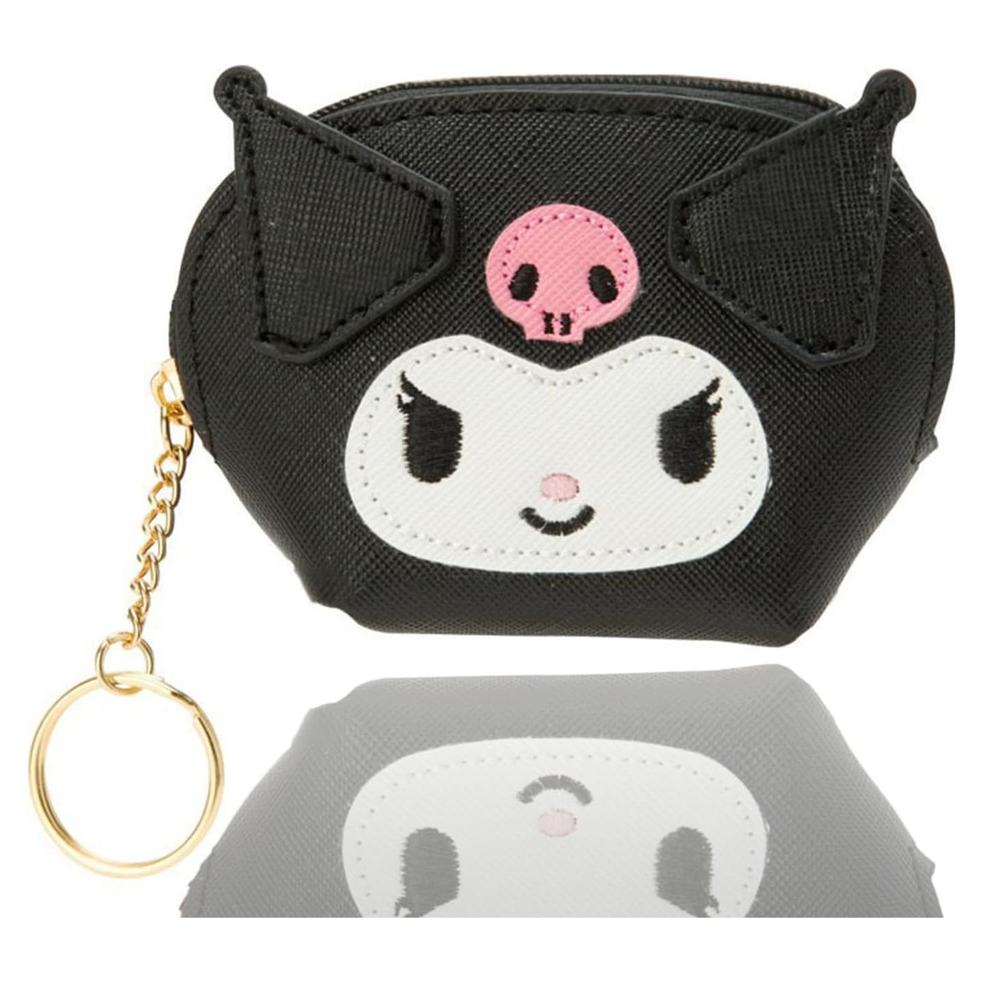 Monedero Kawaii Mannga Negro 10x4.5x6.5cm con Llavero