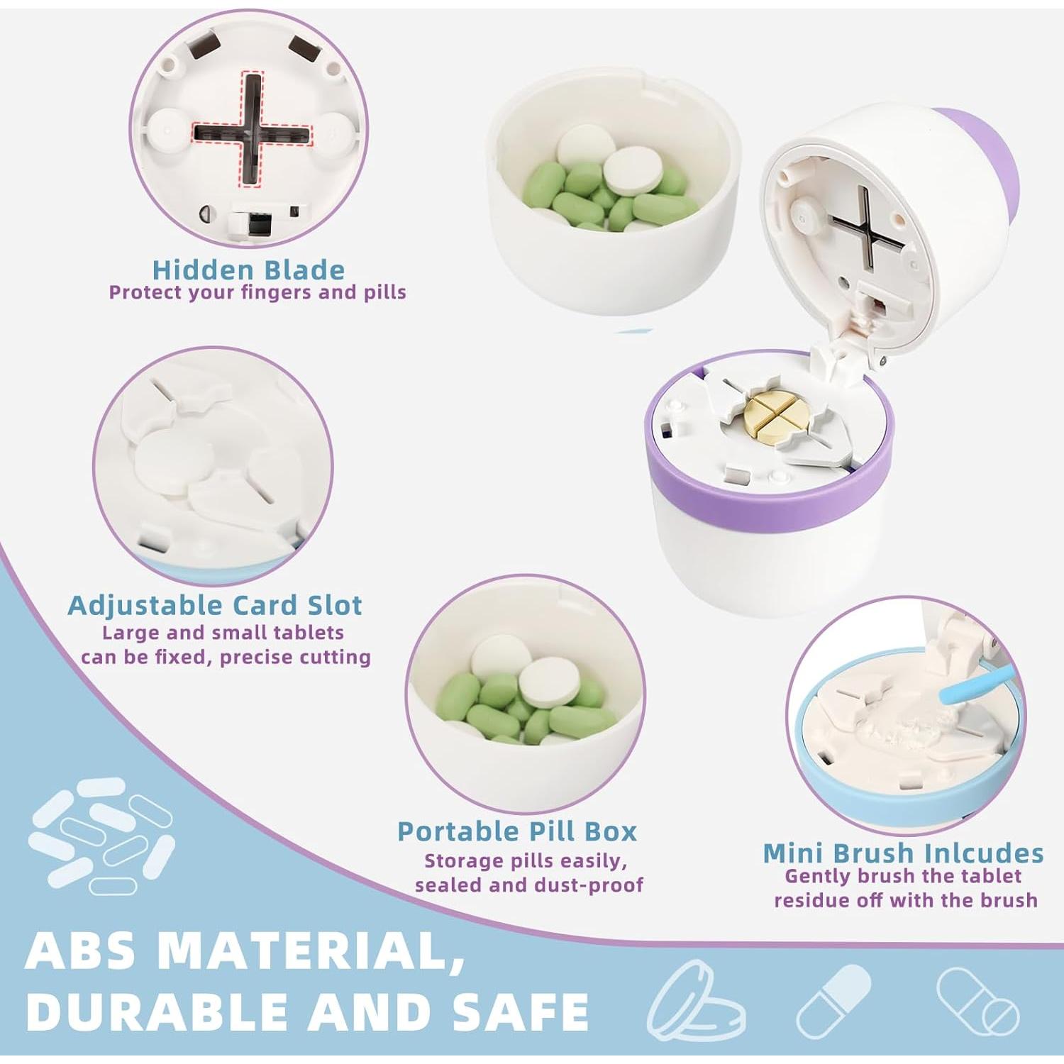 Cortador de Pastillas Yuxiu Tech 3 en 1 con Almacenamiento