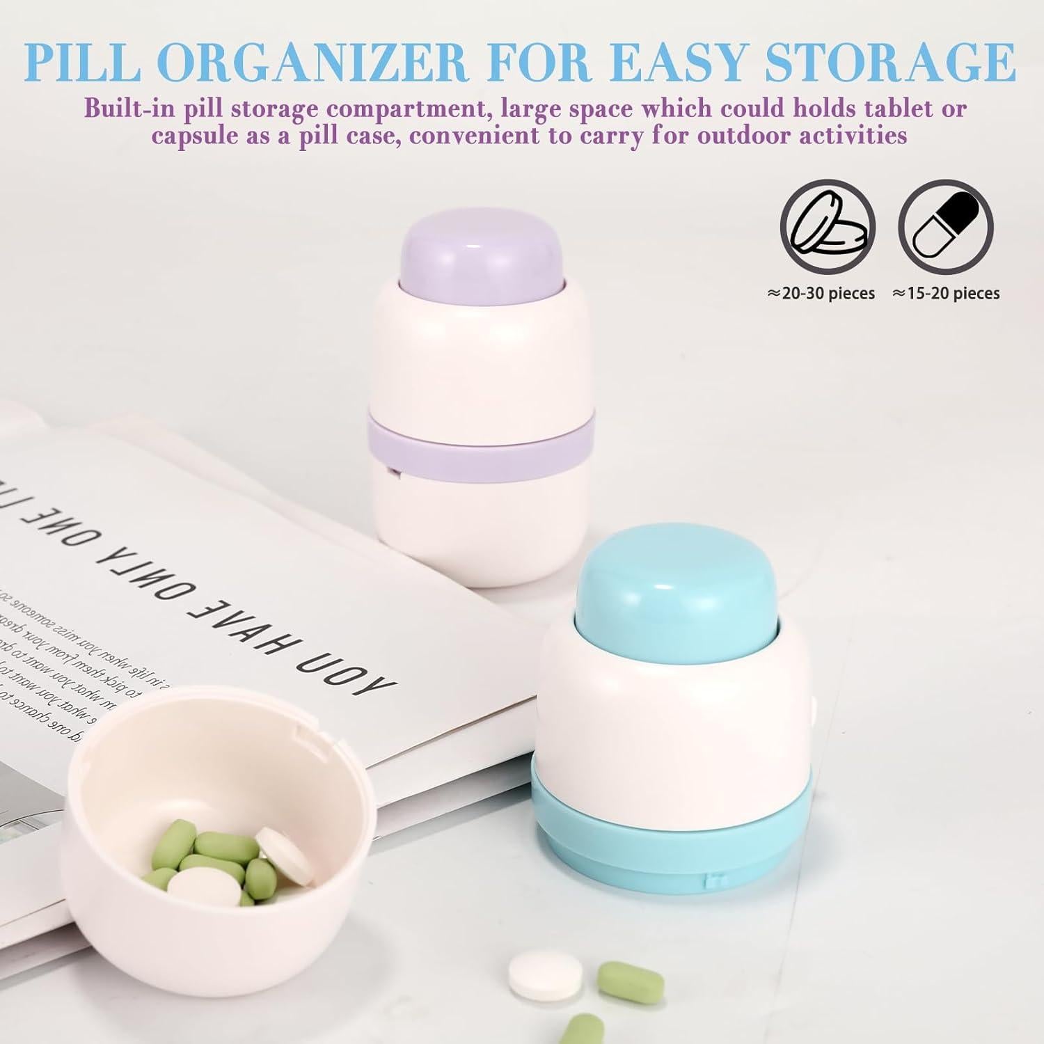 Cortador de Pastillas Yuxiu Tech 3 en 1 con Almacenamiento