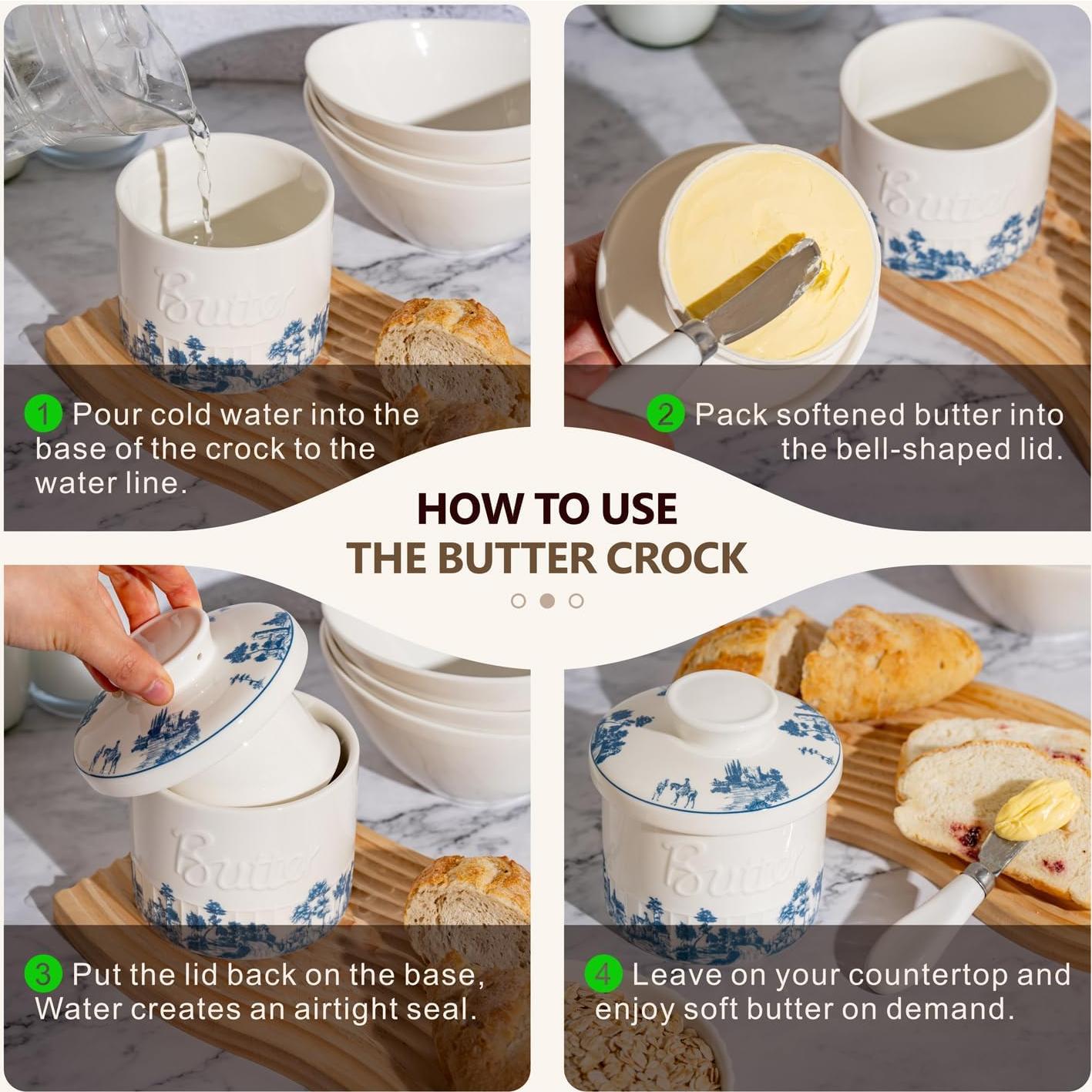 Tazón de Mantequilla TEATALK Cerámica 150g con Tapa Hermética