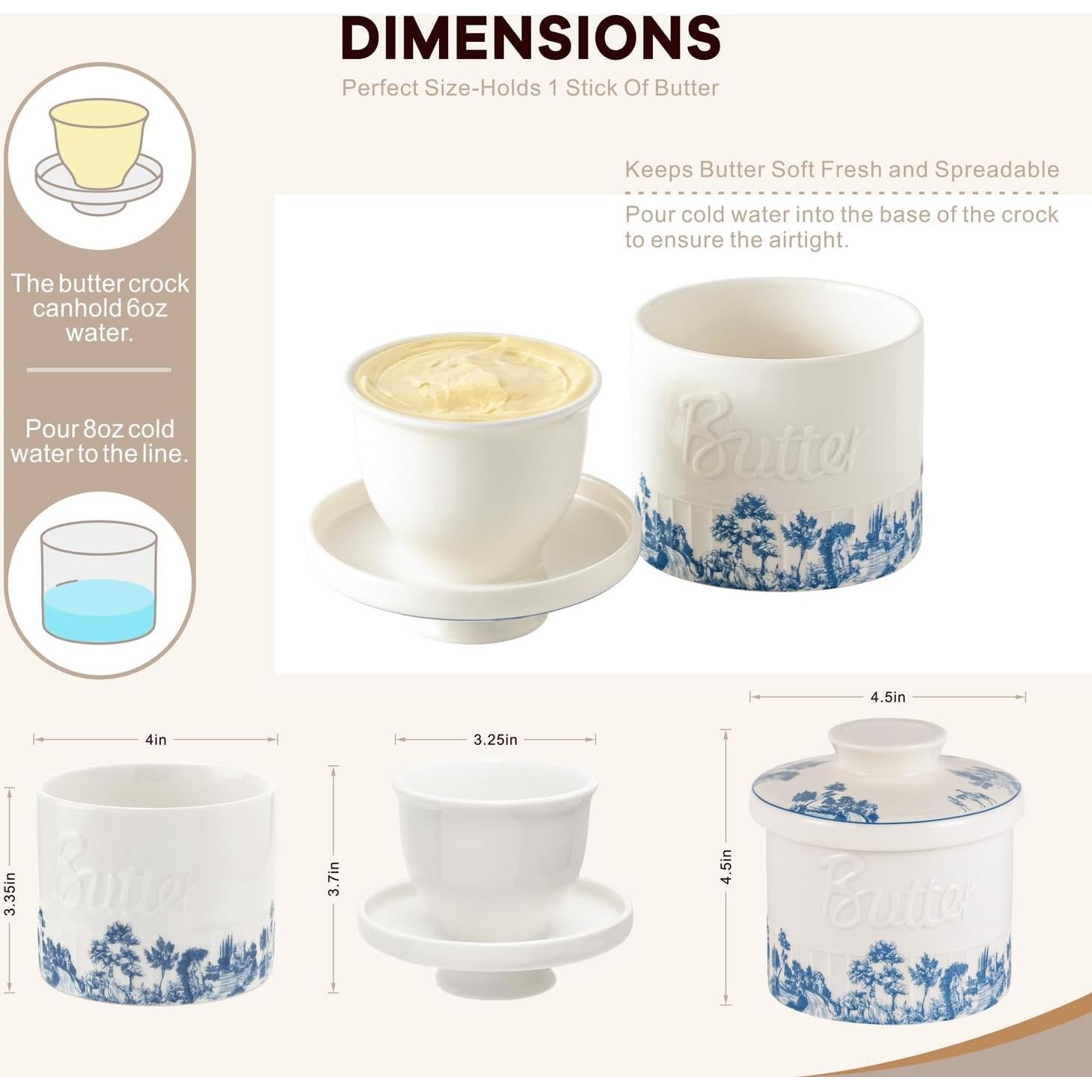 Tazón de Mantequilla TEATALK Cerámica 150g con Tapa Hermética