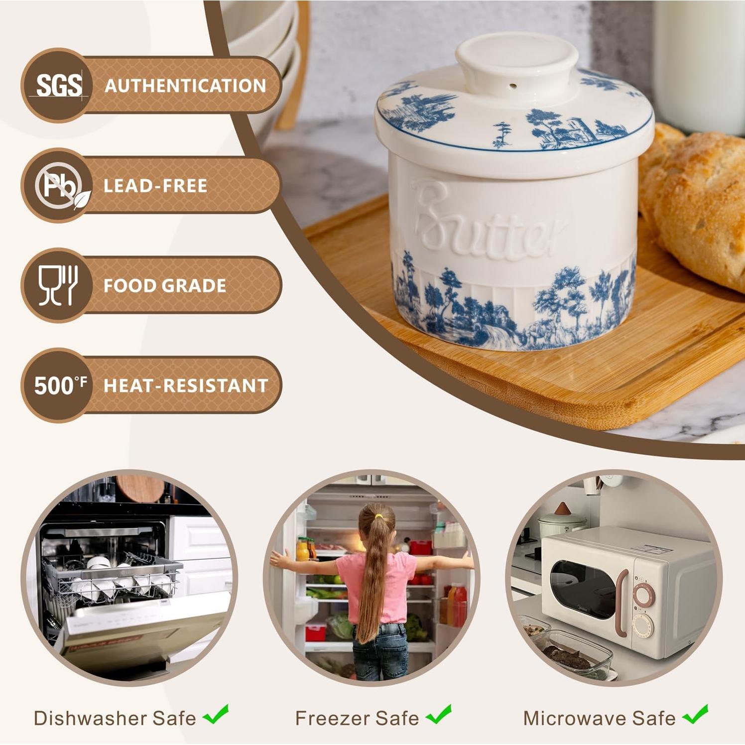 Tazón de Mantequilla TEATALK Cerámica 150g con Tapa Hermética