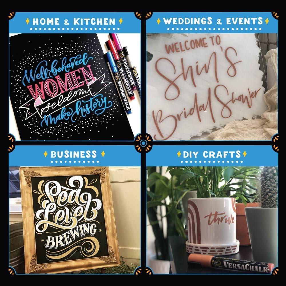 Marcadores de Vino VersaChalk, Set de 6 Colores 3mm Punta Fina