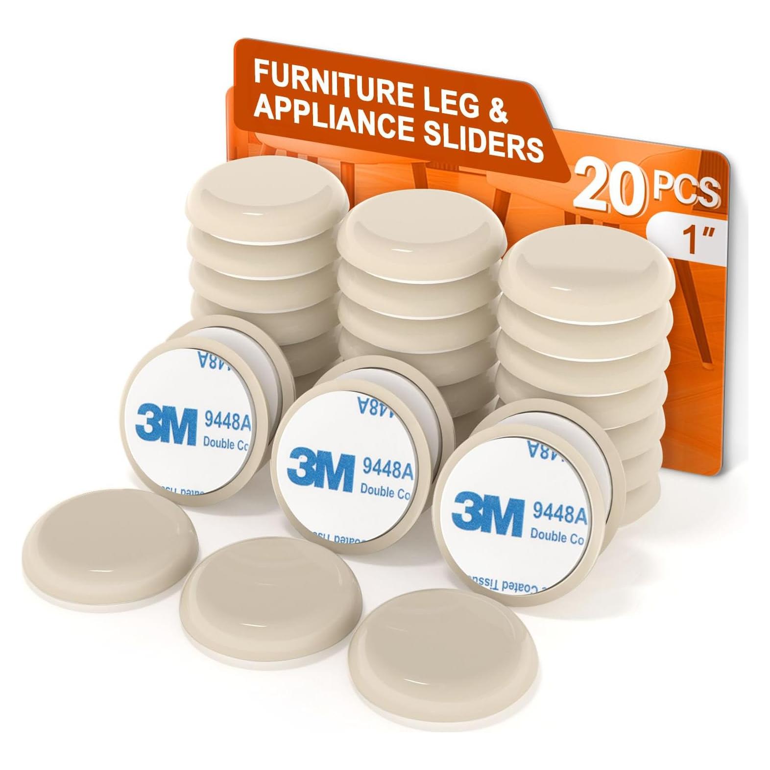 Deslizadores de Muebles RUSIDO 25mm Autoadhesivos 20pcs Beige
