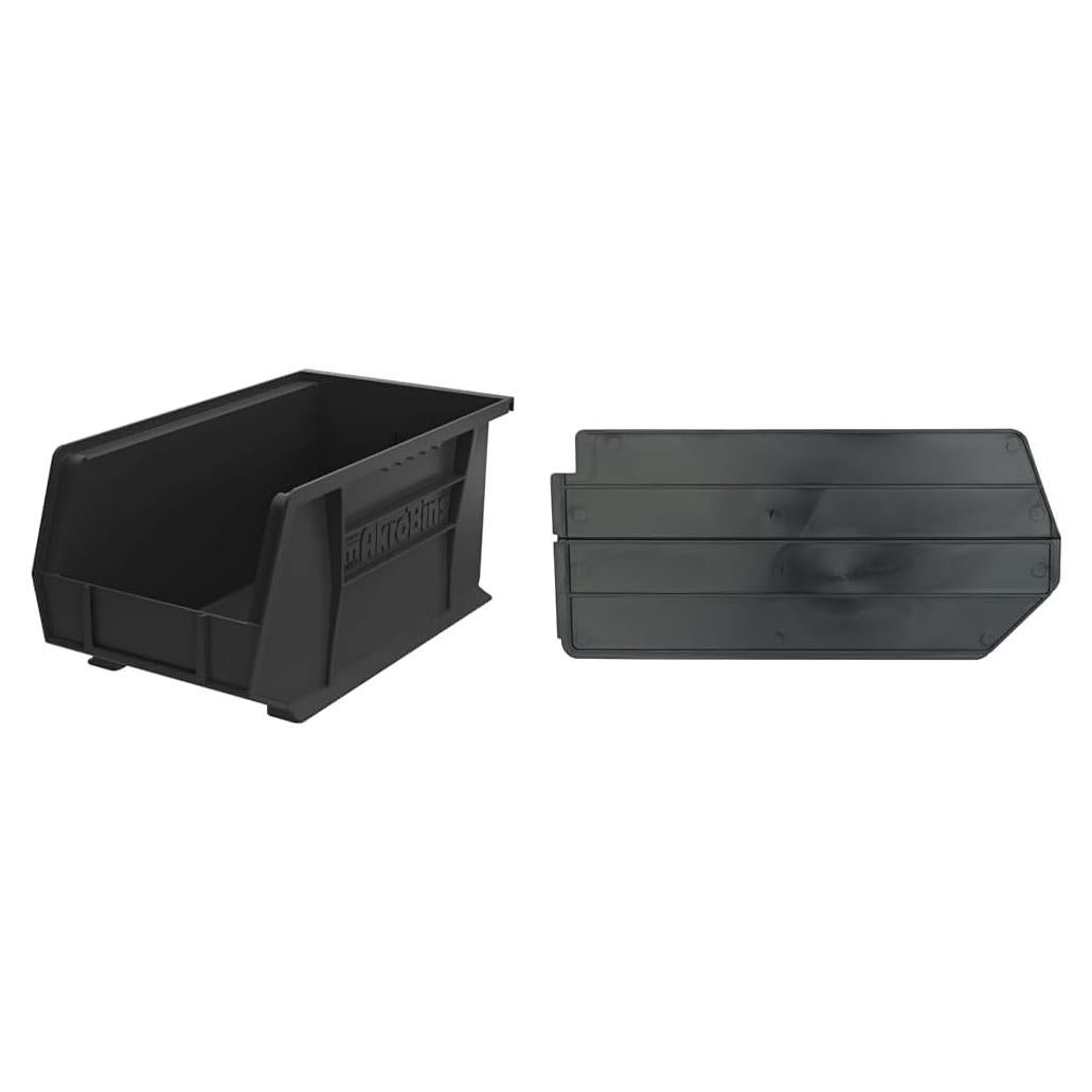 Contenedor de Almacenamiento Apilable Akro-Mils 30240 Negro - Paquete de 12