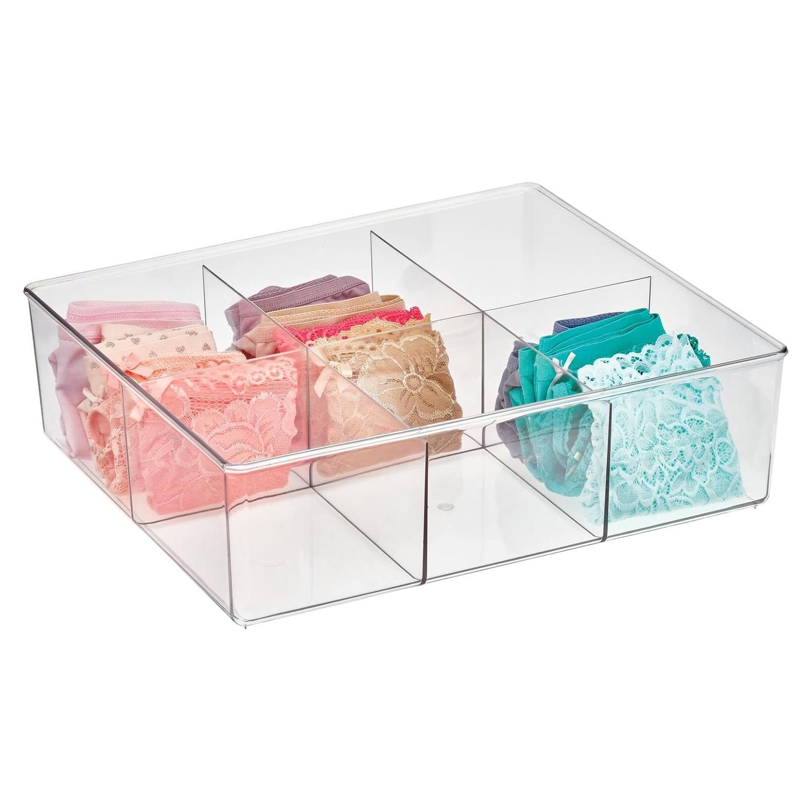 Organizador de Cajón mDesign 6 Compartimentos Transparente