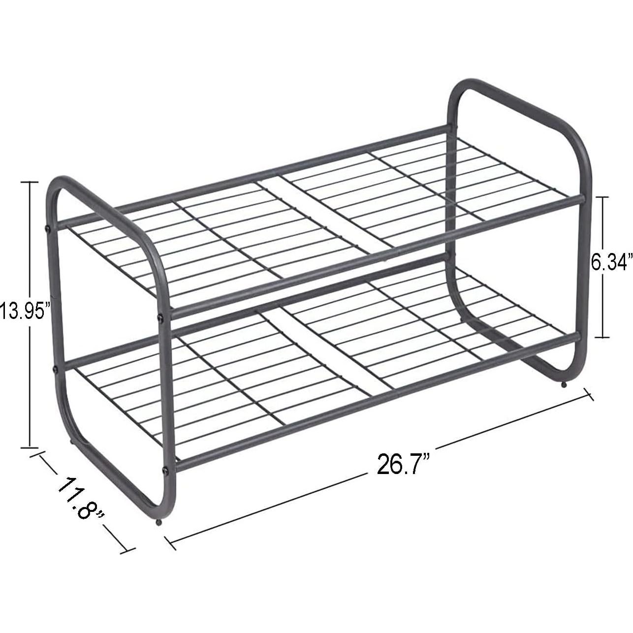 Estante de Zapatos MAX Houser 2 Niveles Metal Gunmetal