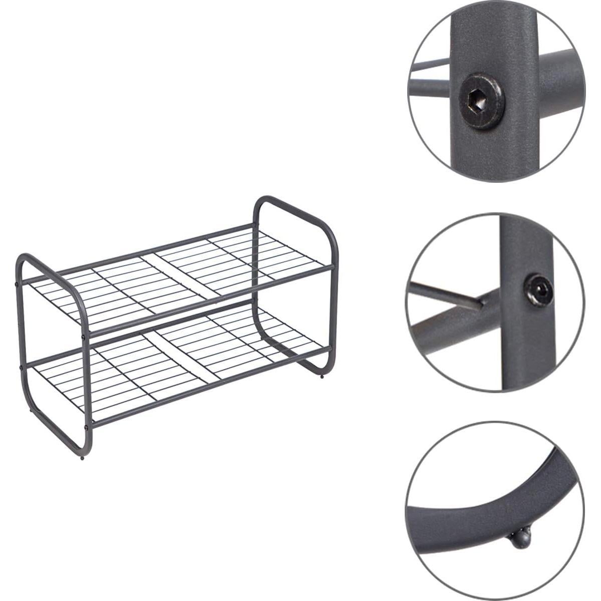 Estante de Zapatos MAX Houser 2 Niveles Metal Gunmetal