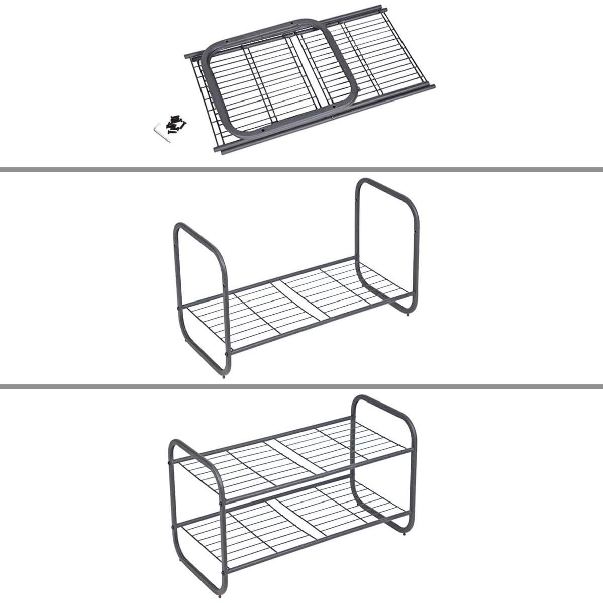 Estante de Zapatos MAX Houser 2 Niveles Metal Gunmetal