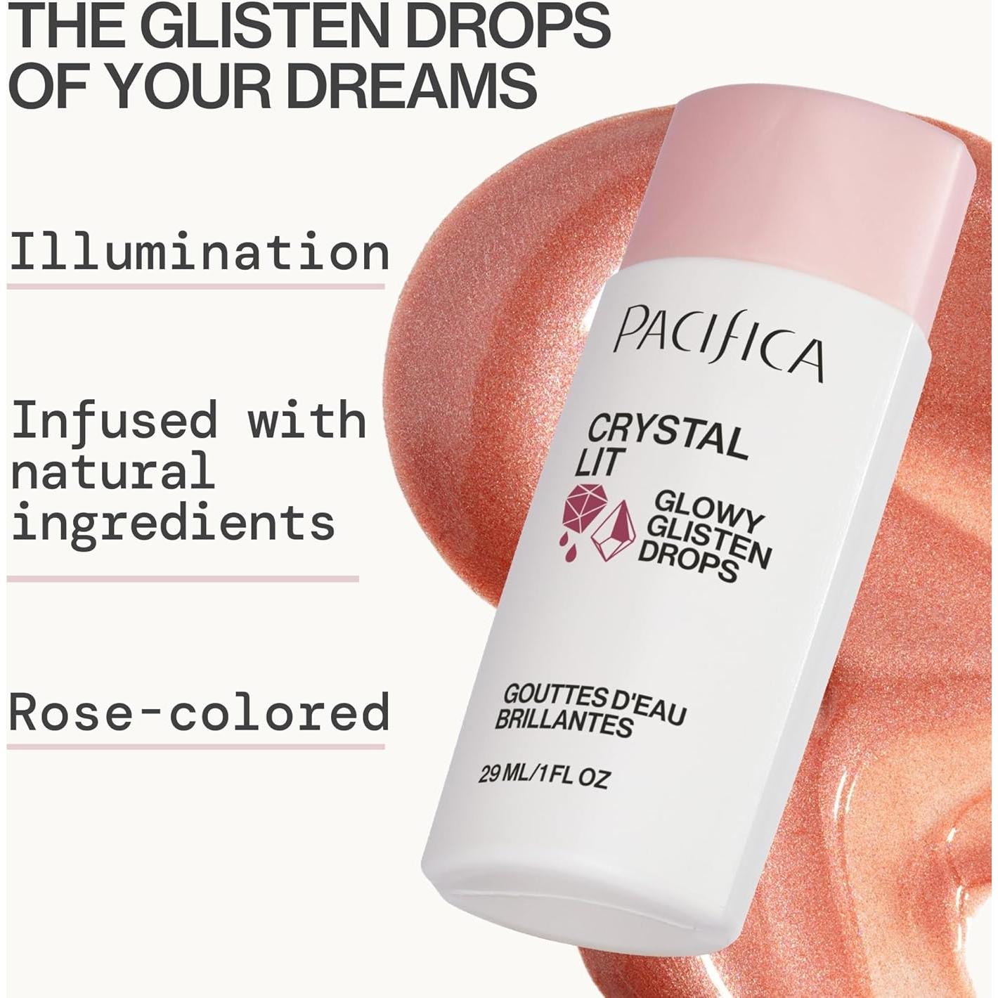 Pacifica Crystal Lit Glisten Drops - Rubor e Iluminador Líquido 40g