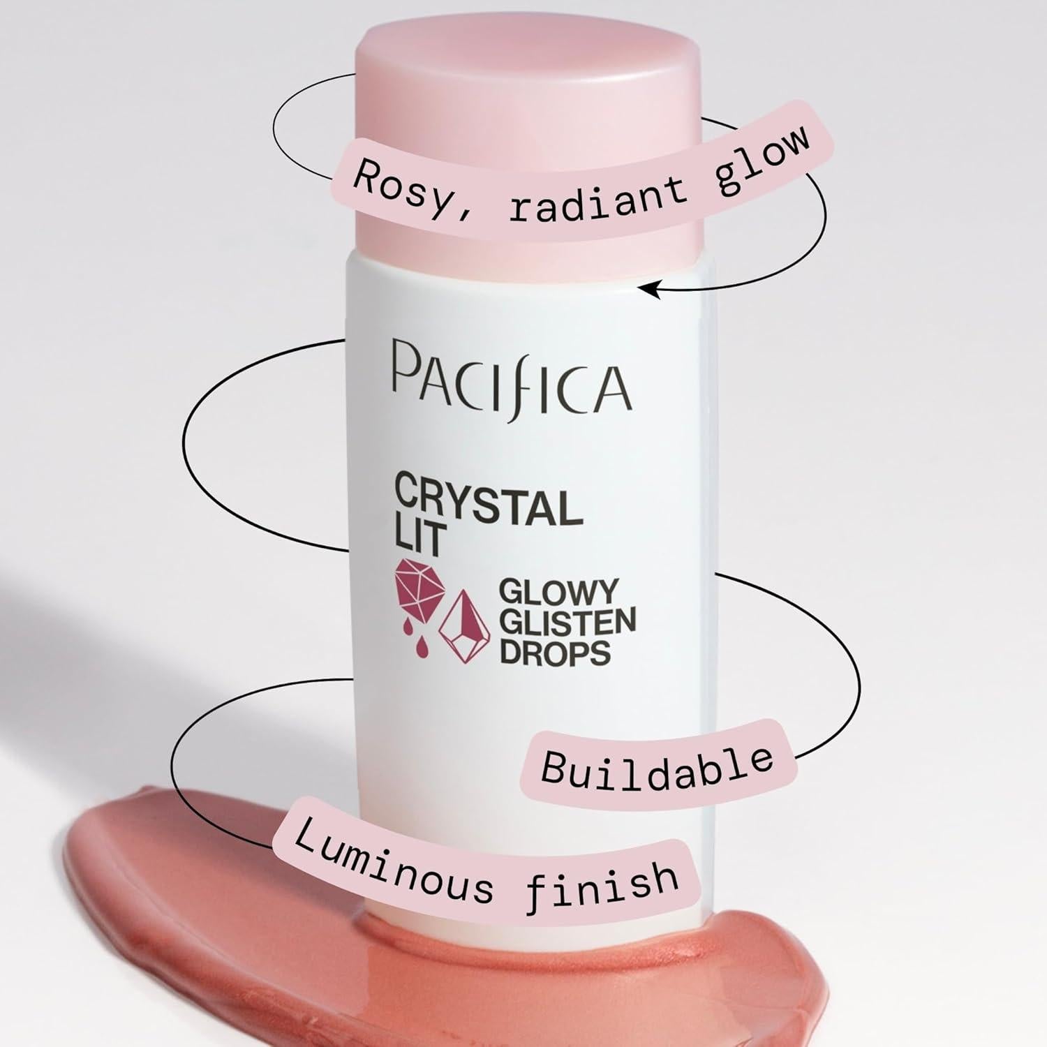 Pacifica Crystal Lit Glisten Drops - Rubor e Iluminador Líquido 40g