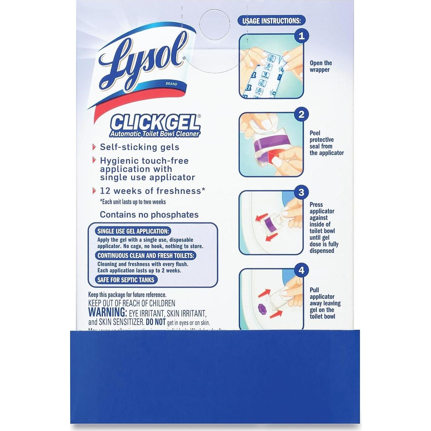 Lysol Gel Limpiador Automático de Inodoro Lavanda 6 Aplicadores