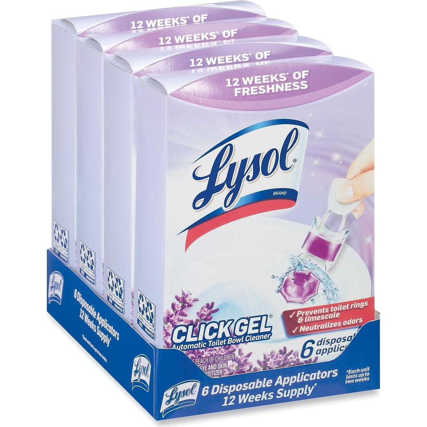Lysol Gel Limpiador Automático de Inodoro Lavanda 6 Aplicadores