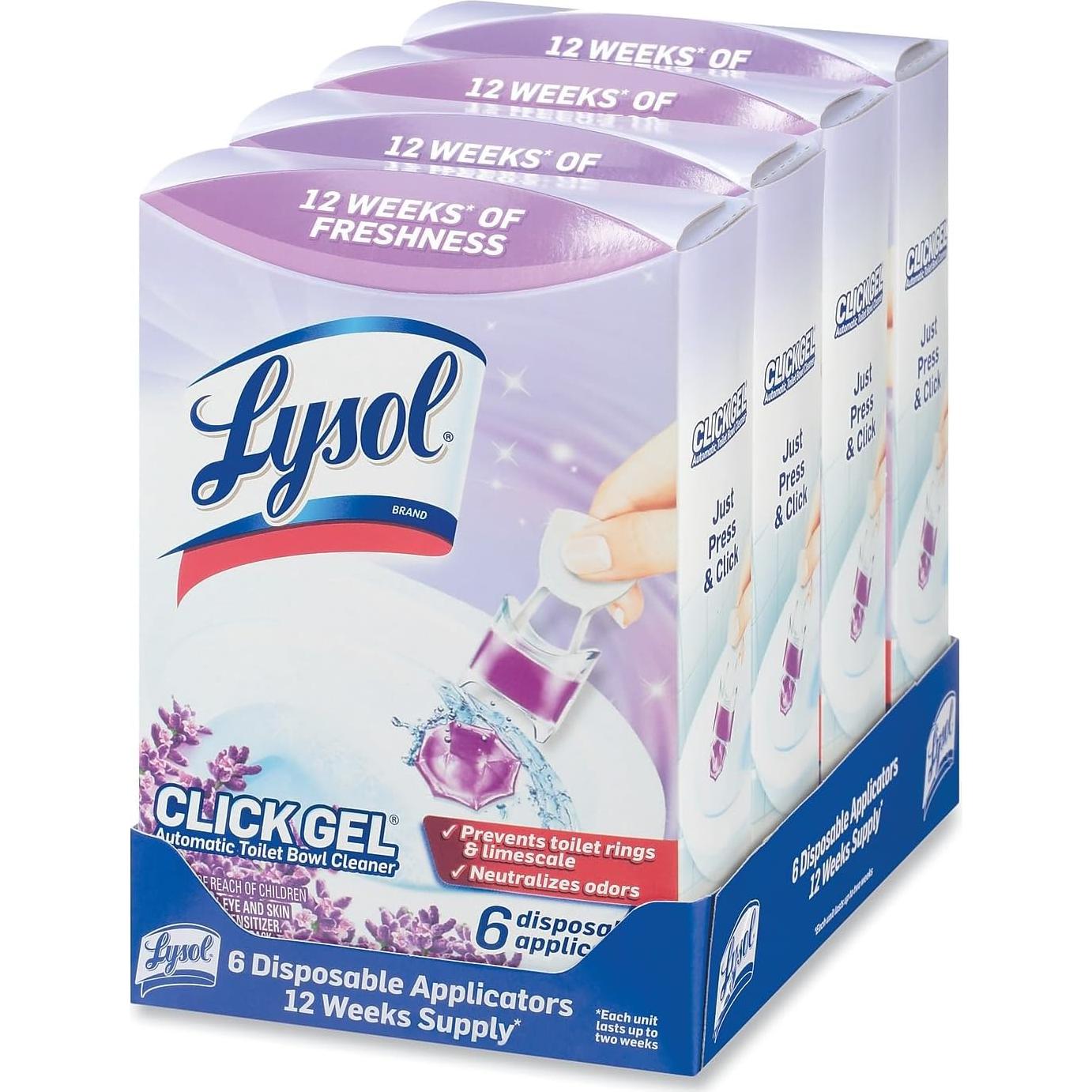 Lysol Gel Limpiador Automático de Inodoro Lavanda 6 Aplicadores