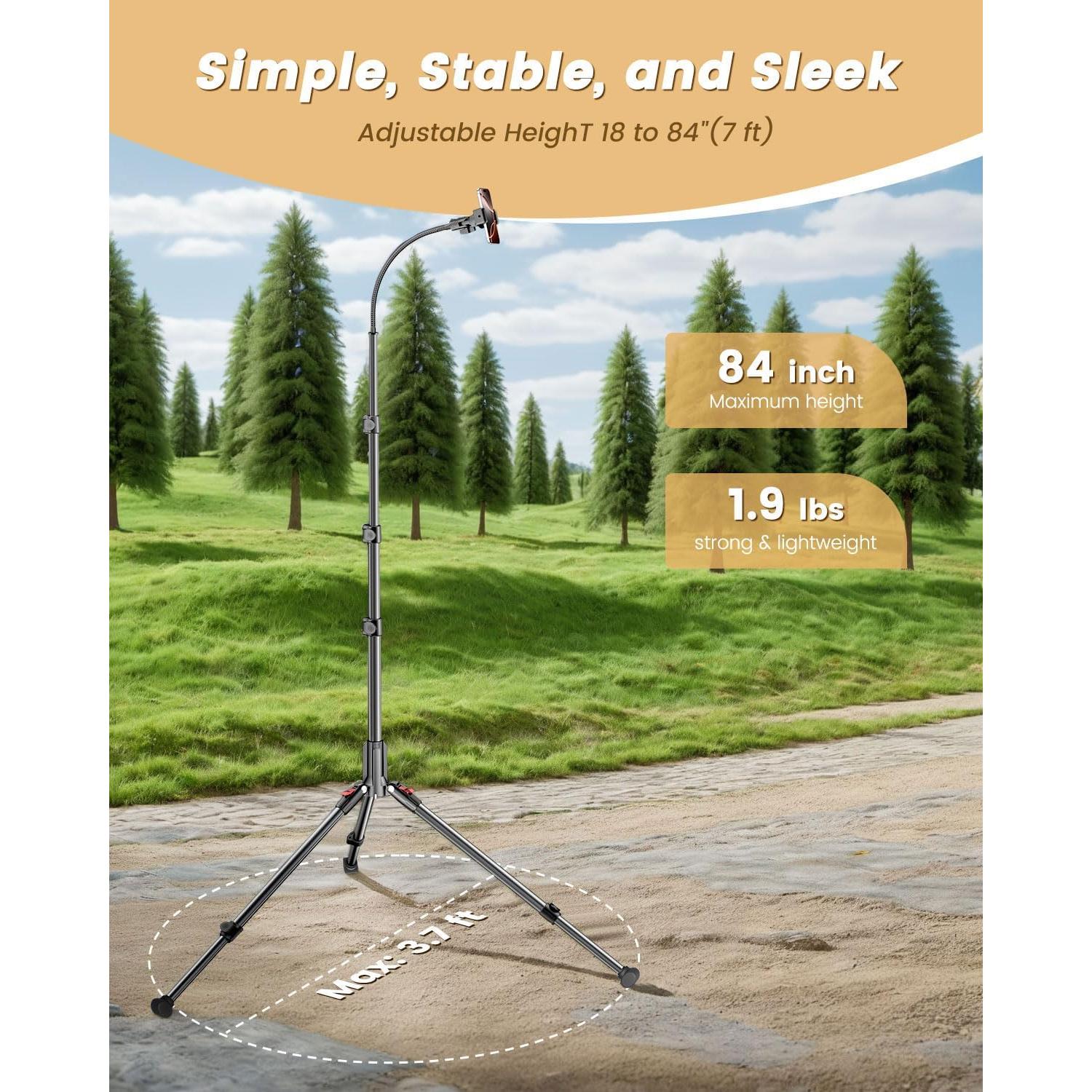 Trípode para Teléfono CAMBOFOTO S202 84" Ajustable con Control Remoto