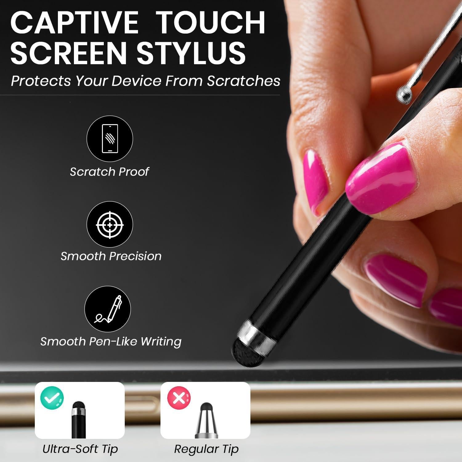 Conjunto de 10 bolígrafos stylus TCD - Capacitivo universal negro