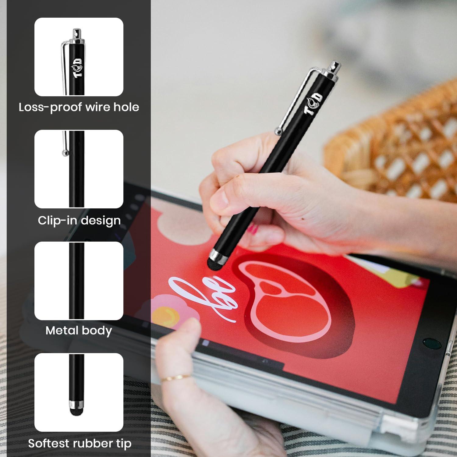 Conjunto de 10 bolígrafos stylus TCD - Capacitivo universal negro