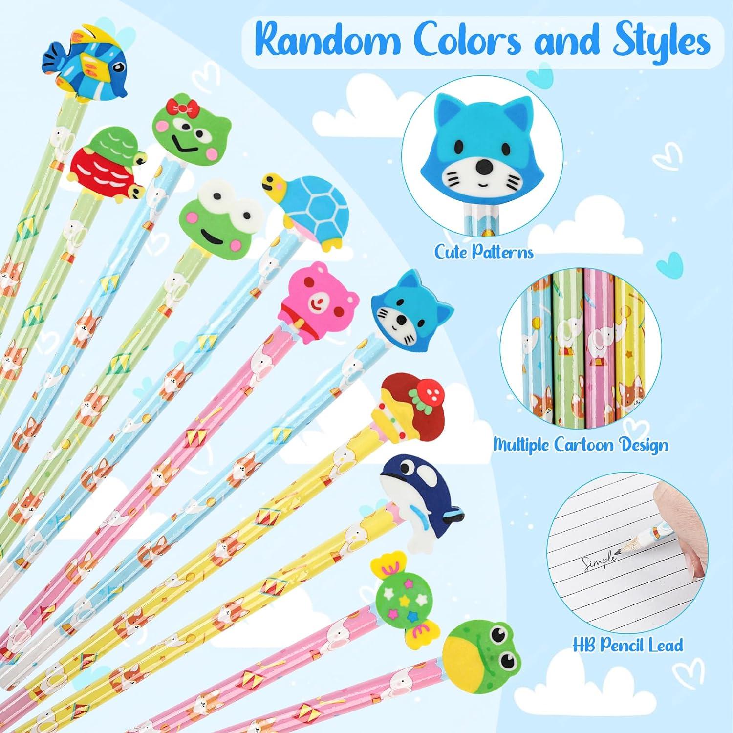 Lápices Lindos DIYASY con Borradores Animales - 28 Pcs