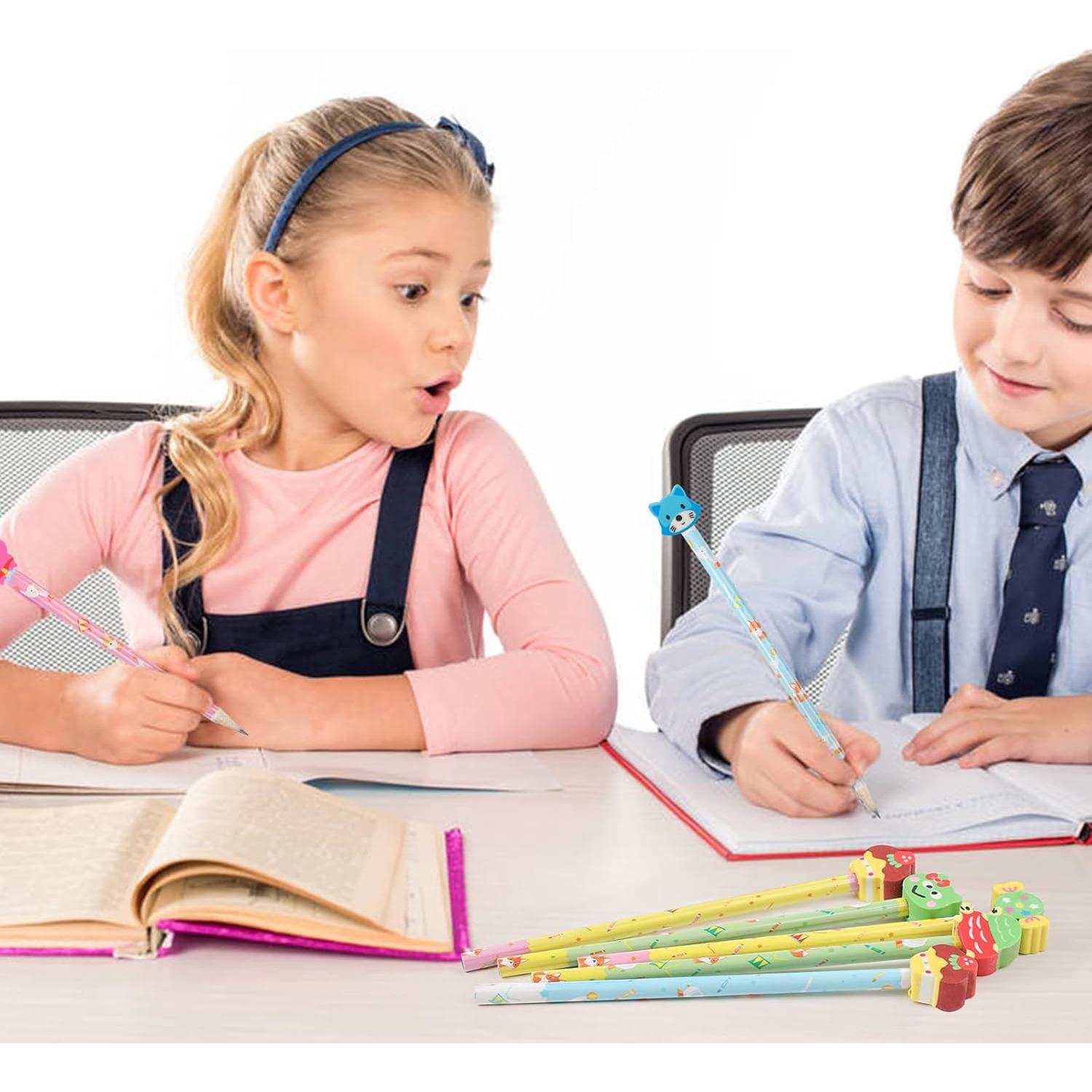 Lápices Lindos DIYASY con Borradores Animales - 28 Pcs