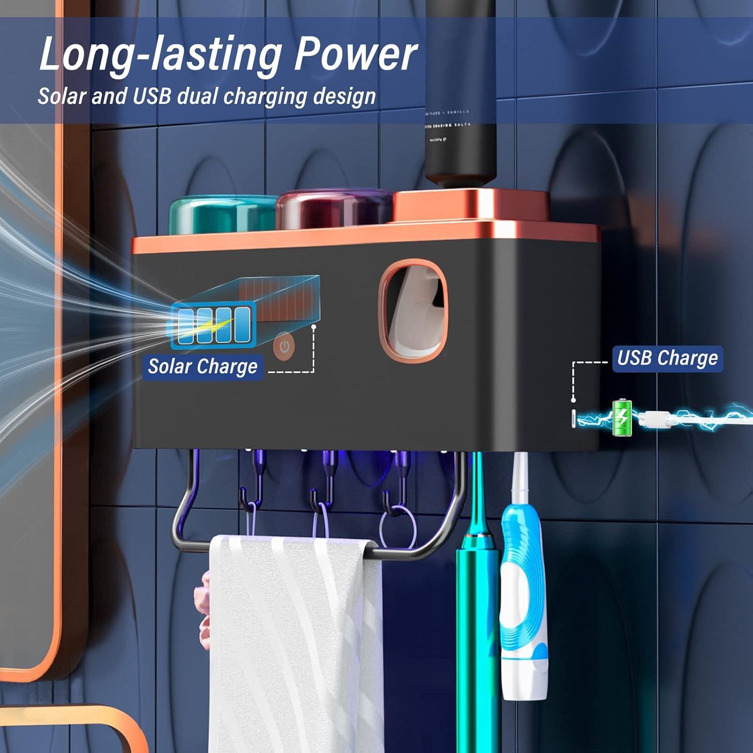 Soporte de Cepillos de Dientes Bailinna con Dispensador Solar