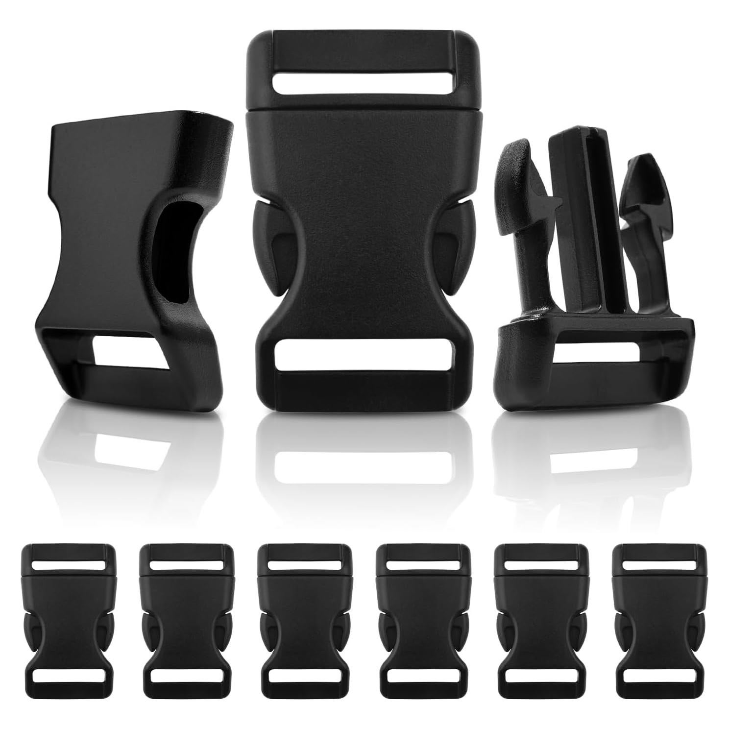 20 Hebillas de Liberación Lateral Plástico POM 1" Negro