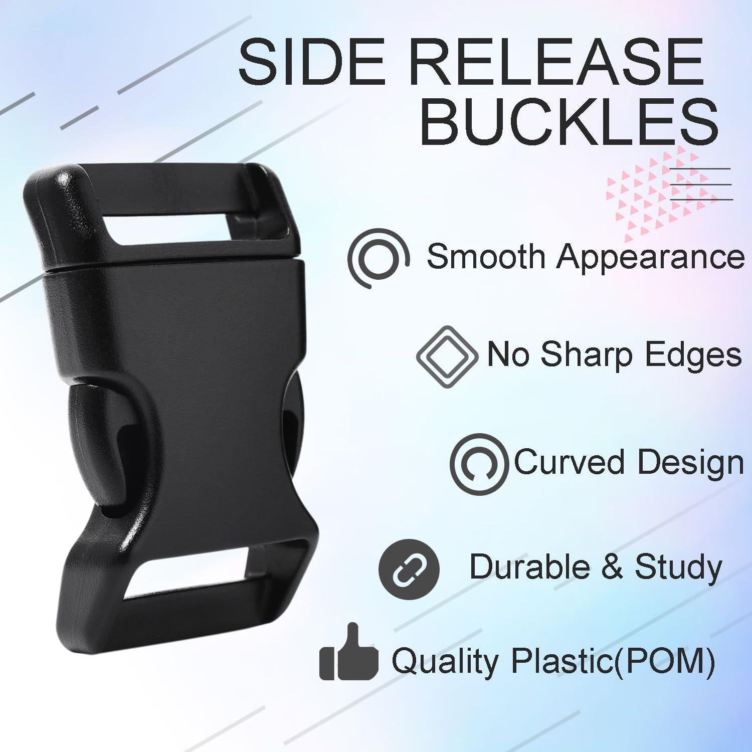 20 Hebillas de Liberación Lateral Plástico POM 1" Negro