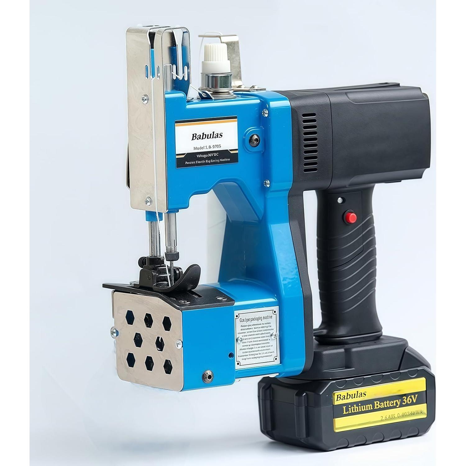 Máquina de Coser de Bolsas Inalámbrica GS-970A 36V CC Azul