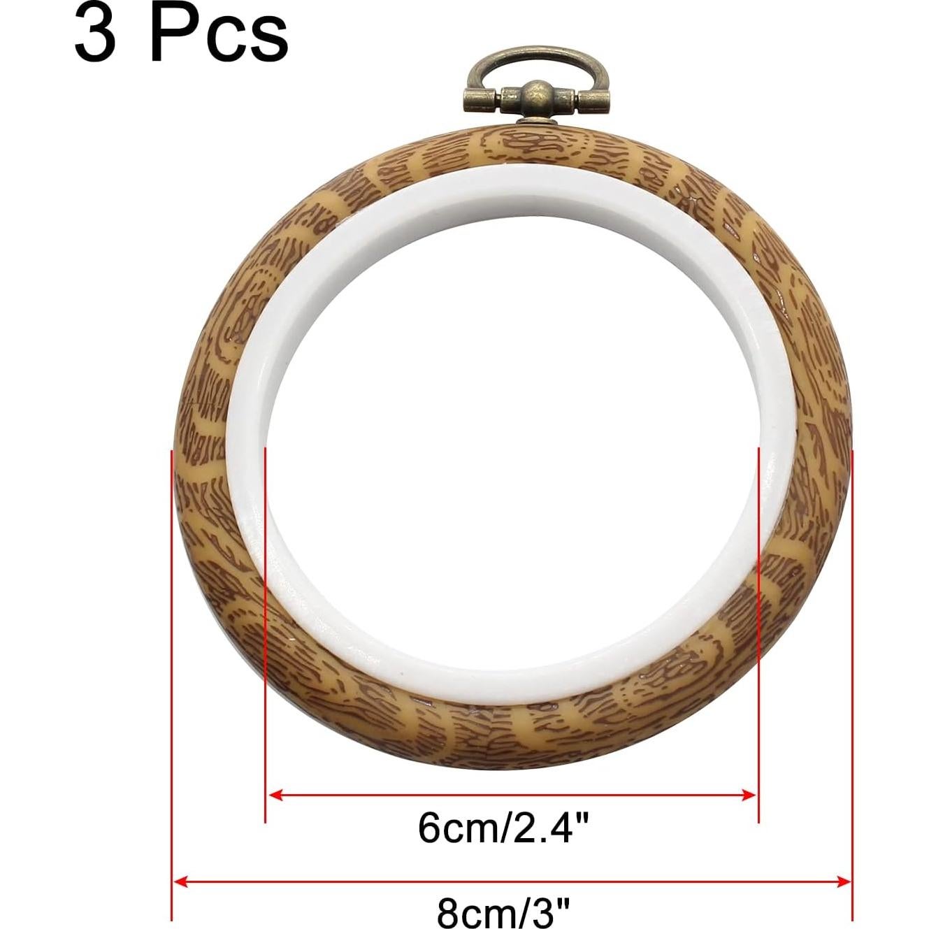 Kyuionty Paquete de 3 Aros de Bordado Redondos 8 cm