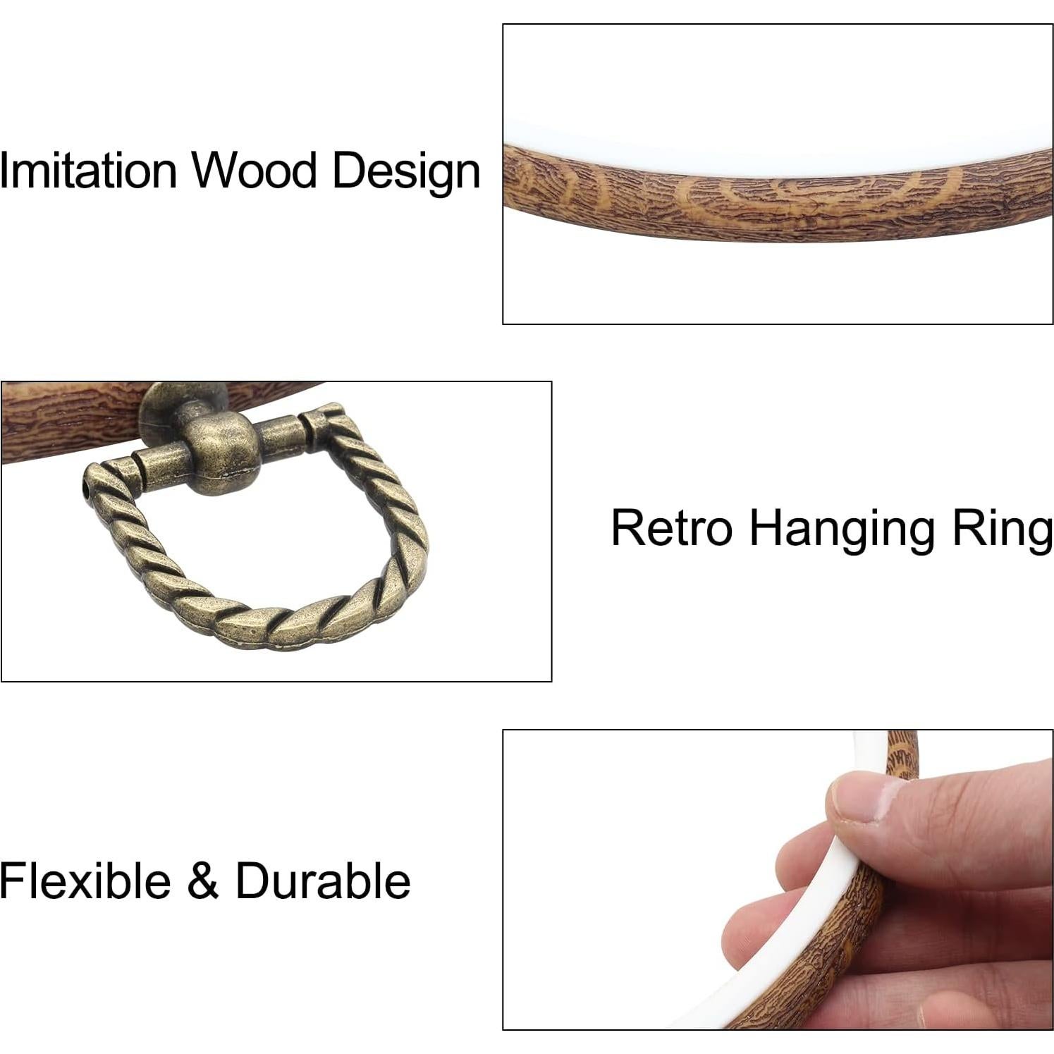 Kyuionty Paquete de 3 Aros de Bordado Redondos 8 cm