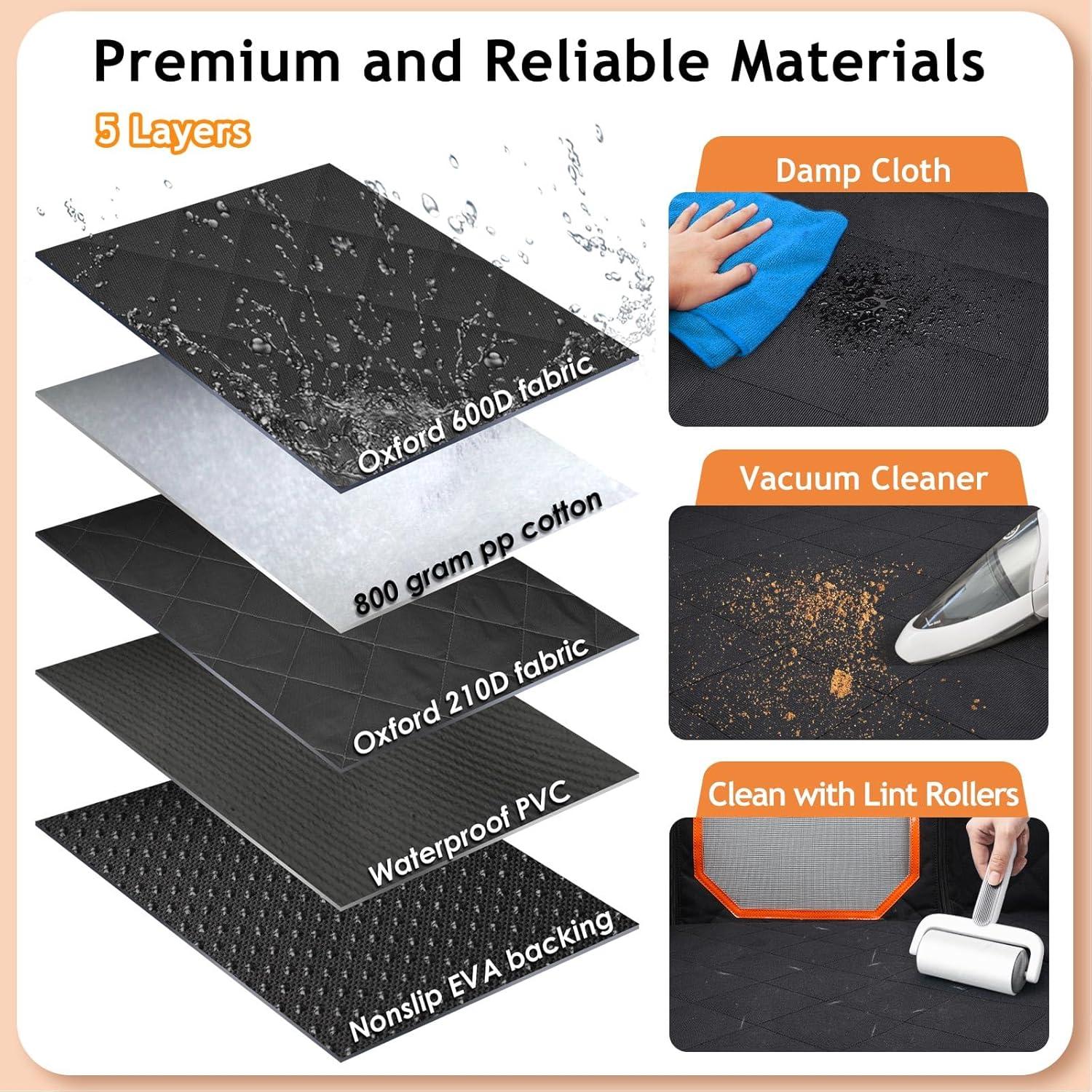 Cubierta de Asiento para Perros ITNAST XL Impermeable Negro