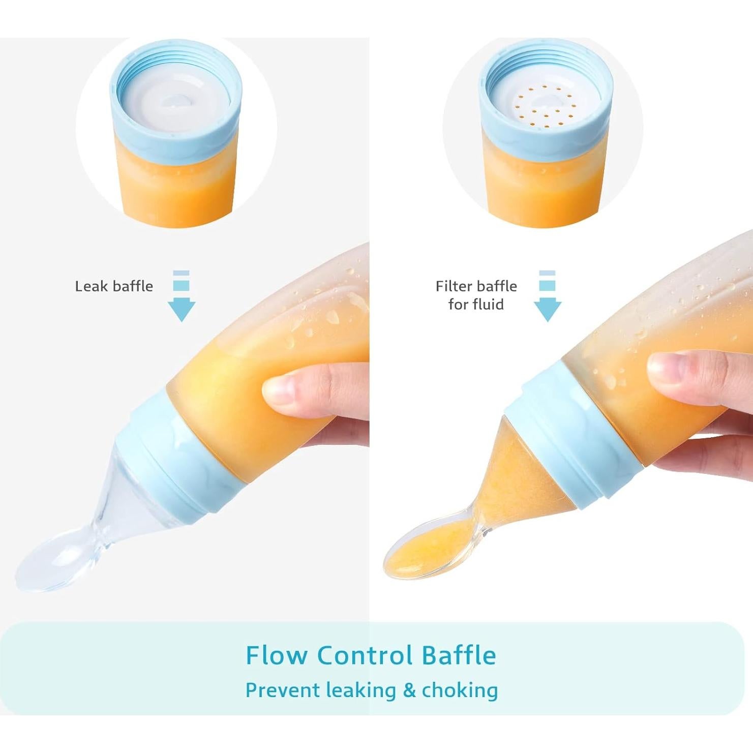 Cuchara dispensadora de comida para bebés Termichy azul - 119g