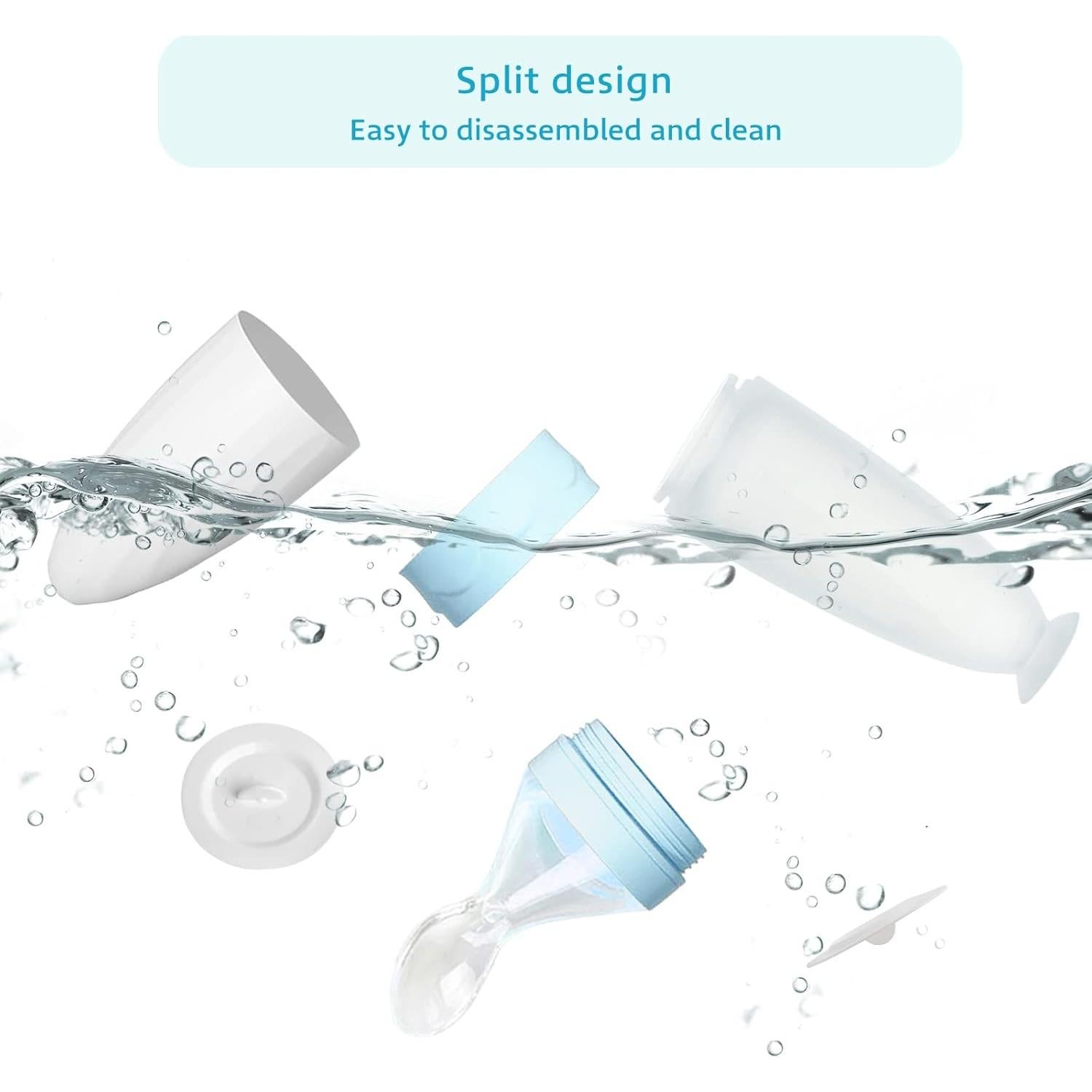 Cuchara dispensadora de comida para bebés Termichy azul - 119g