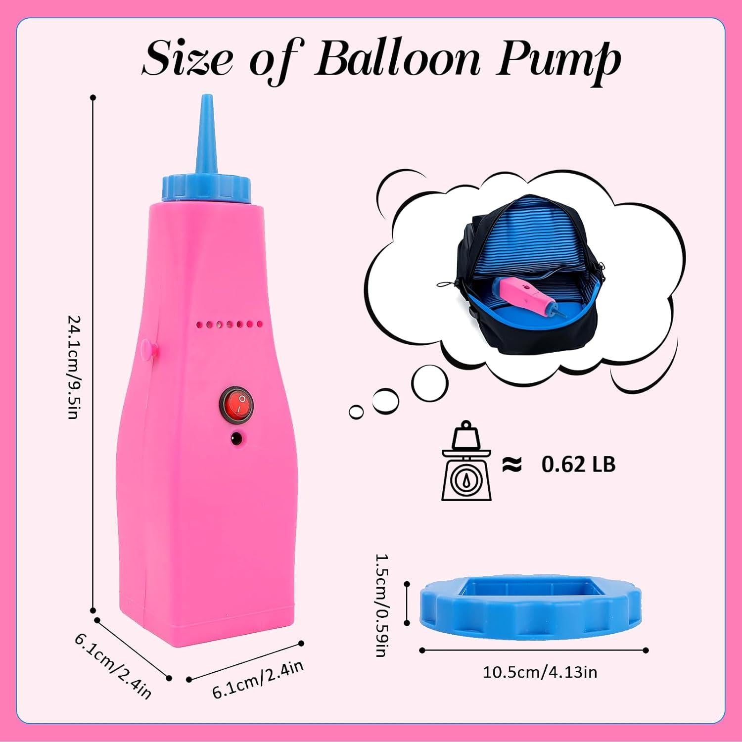 Bomba de Globo Eléctrica Kusamue YBUS-ZS-609 Roja 0.36kg