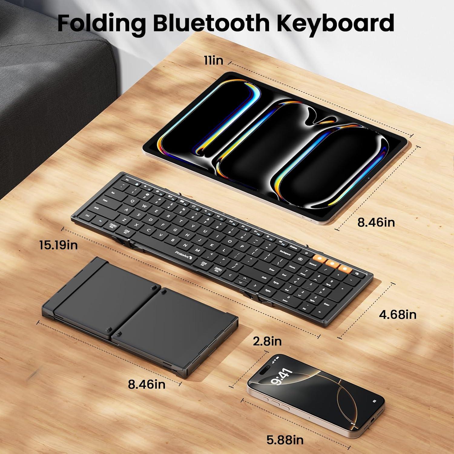 Teclado Bluetooth Plegable ProtoArc XK01 Inalámbrico Negro
