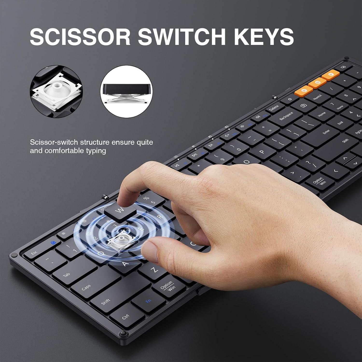Teclado Bluetooth Plegable ProtoArc XK01 Inalámbrico Negro